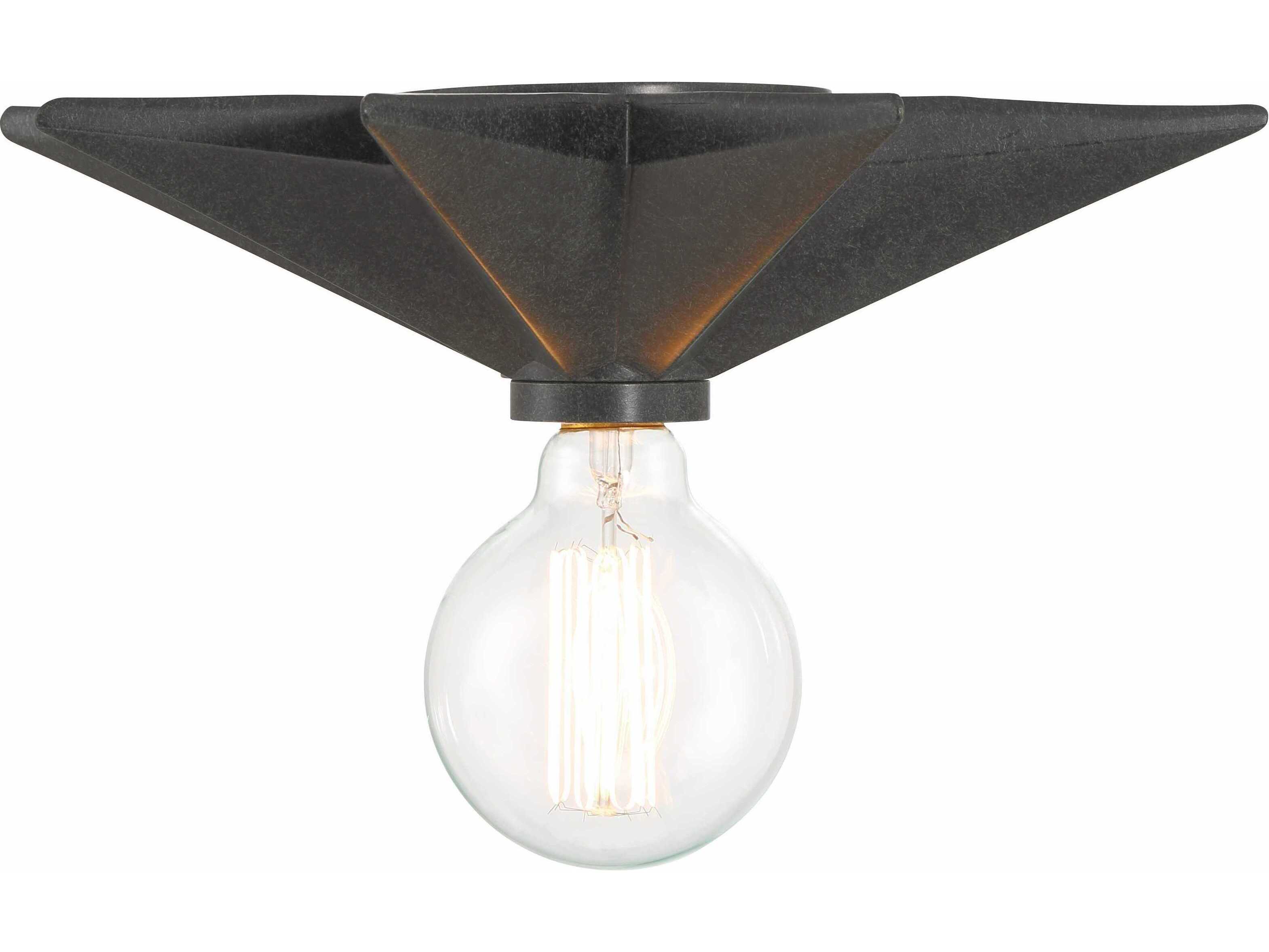 Crystorama Astro 1-Light Black Flush Mount