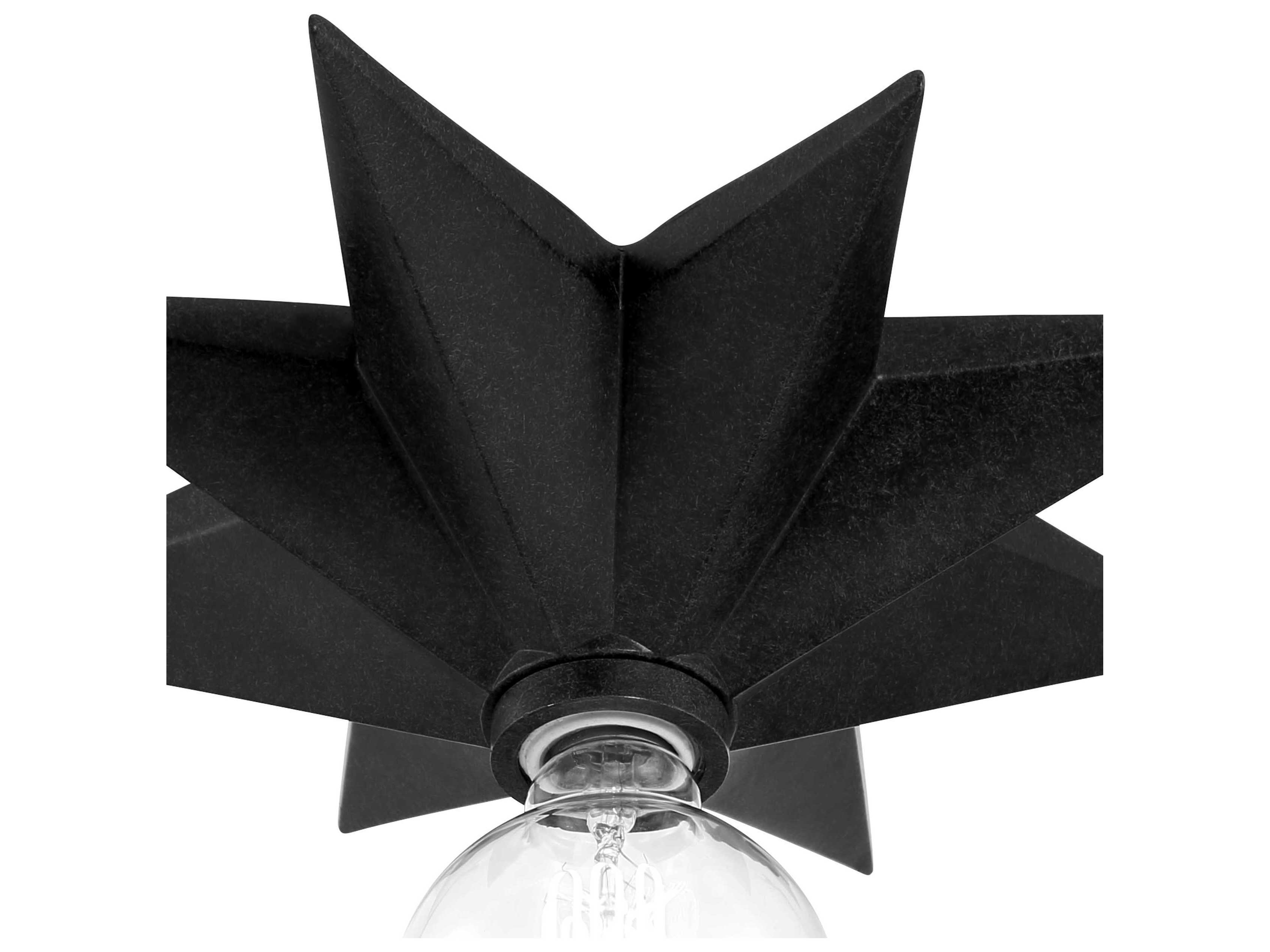 Crystorama Astro 1-Light Black Flush Mount