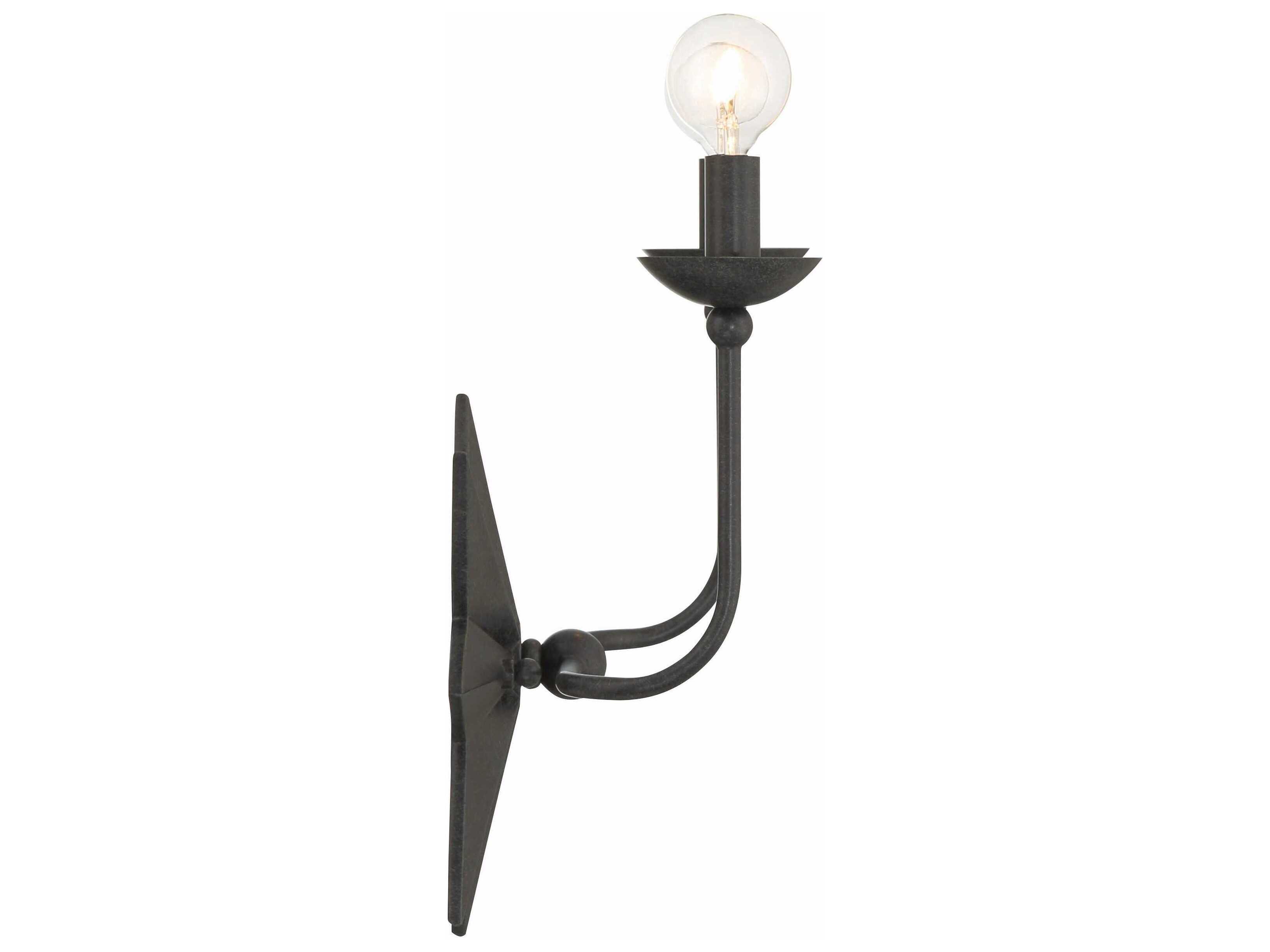 Crystorama Astro 2-Light Black Wall Sconce