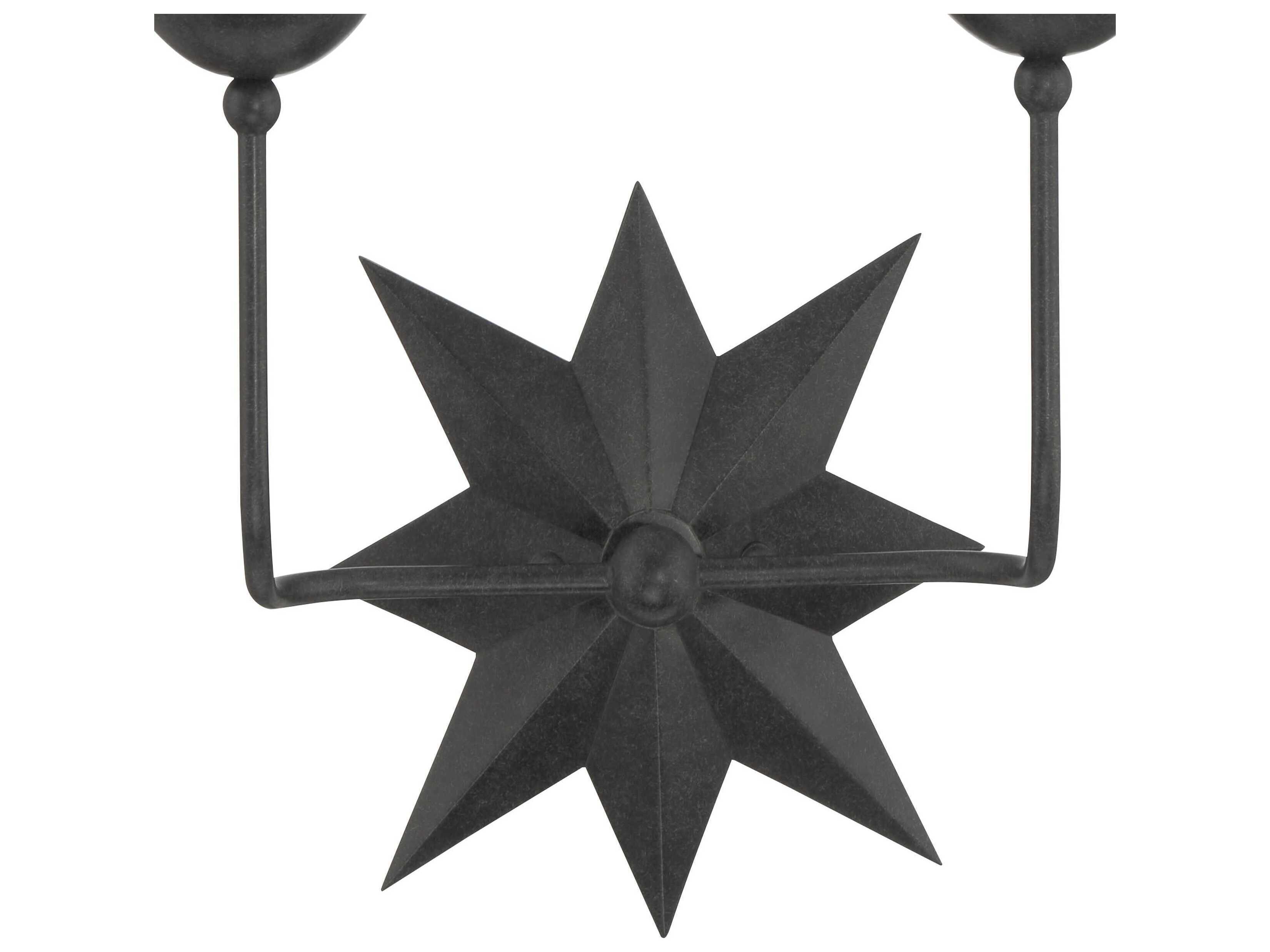 Crystorama Astro 2-Light Black Wall Sconce