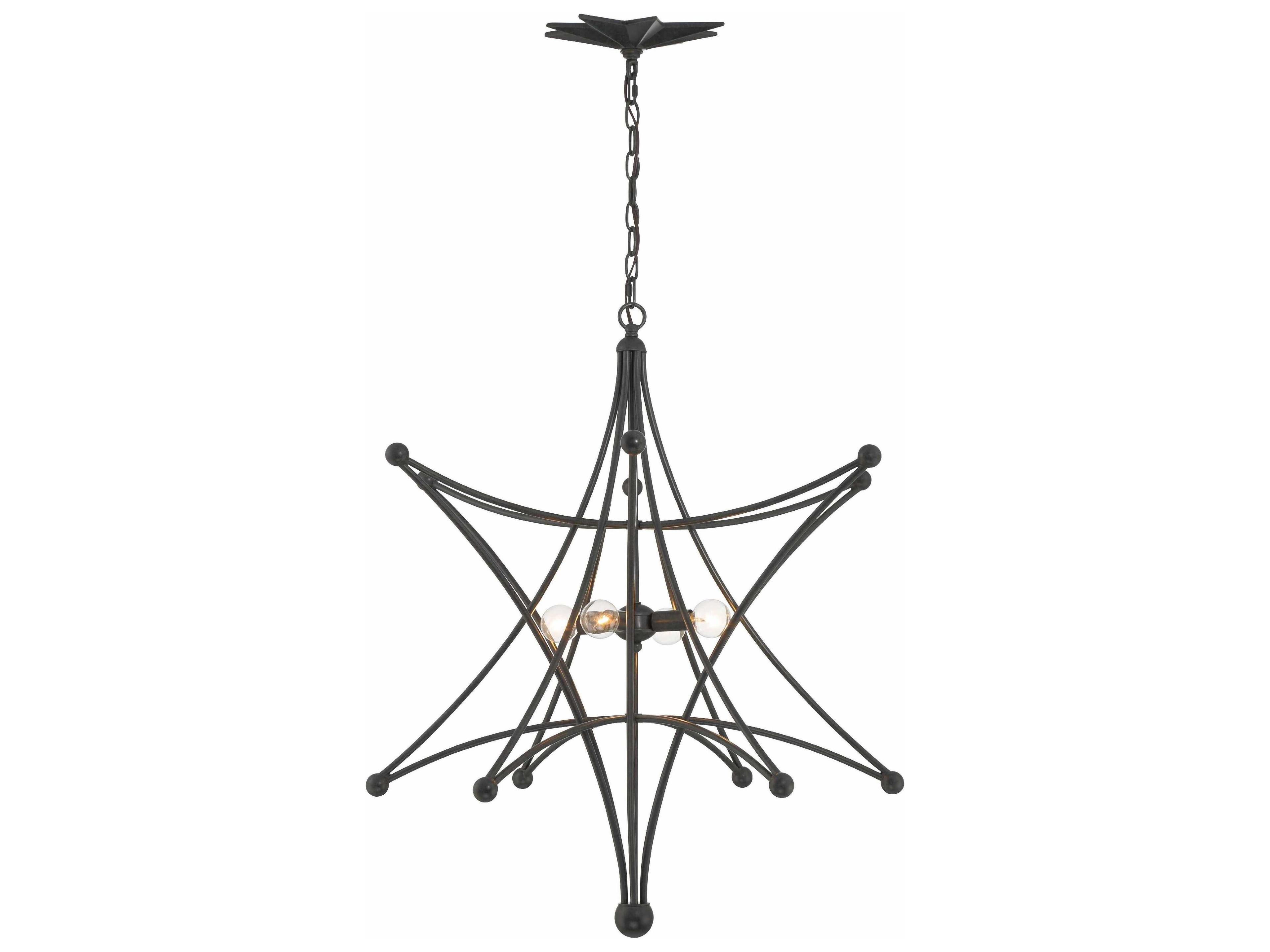 Crystorama Astro 4-Light Black Geometric Pendant