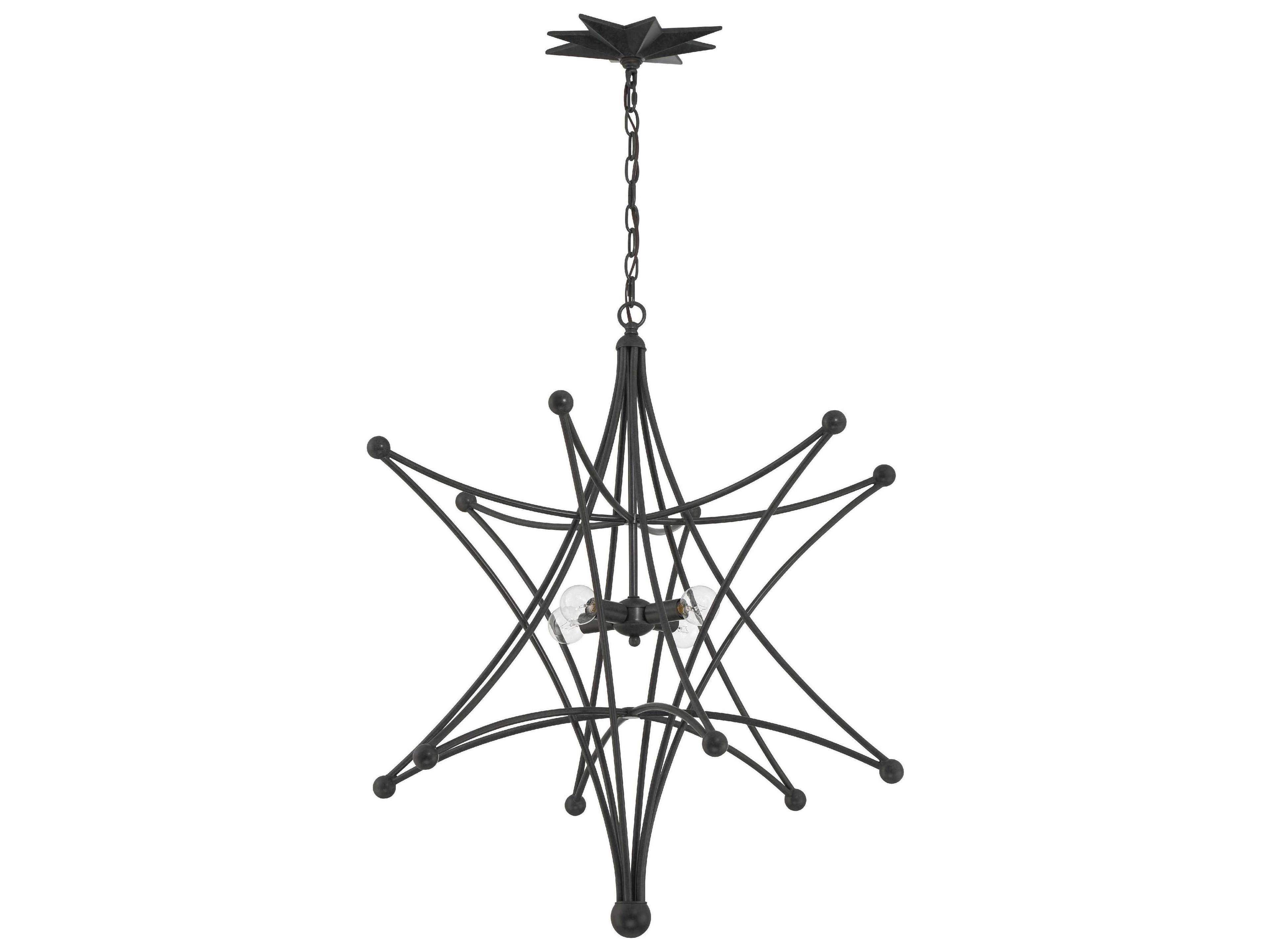 Crystorama Astro 4-Light Black Geometric Pendant