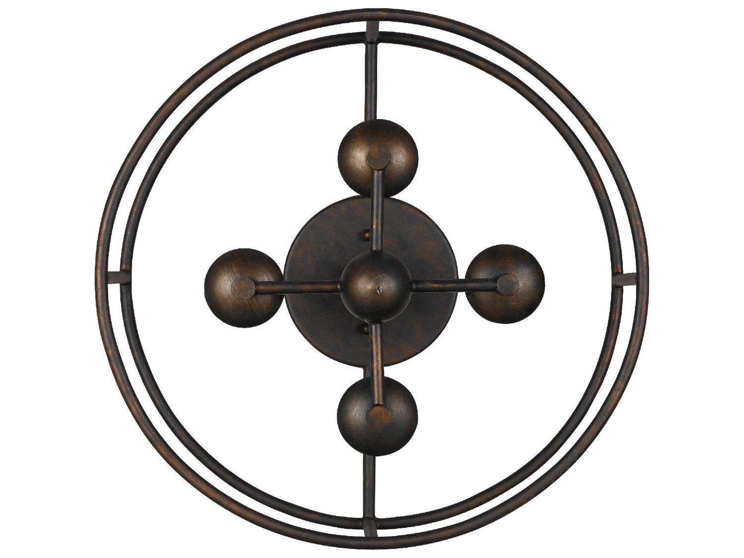 Crystorama Cameron 4-Light Bronze Glass Geometric Semi Flush Mount