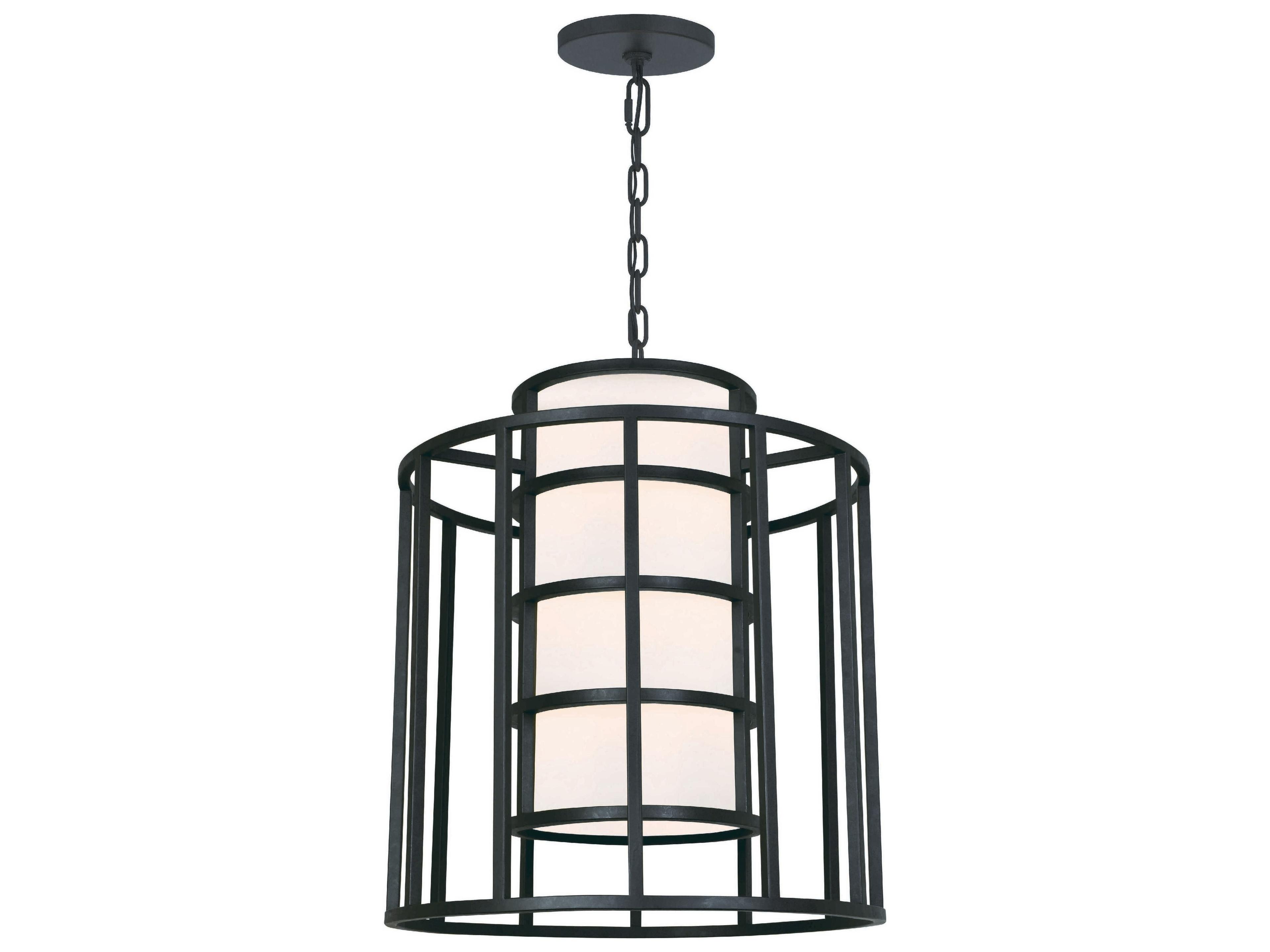 Crystorama Hulton 6-Light Matte Black Cylinder Chandelier