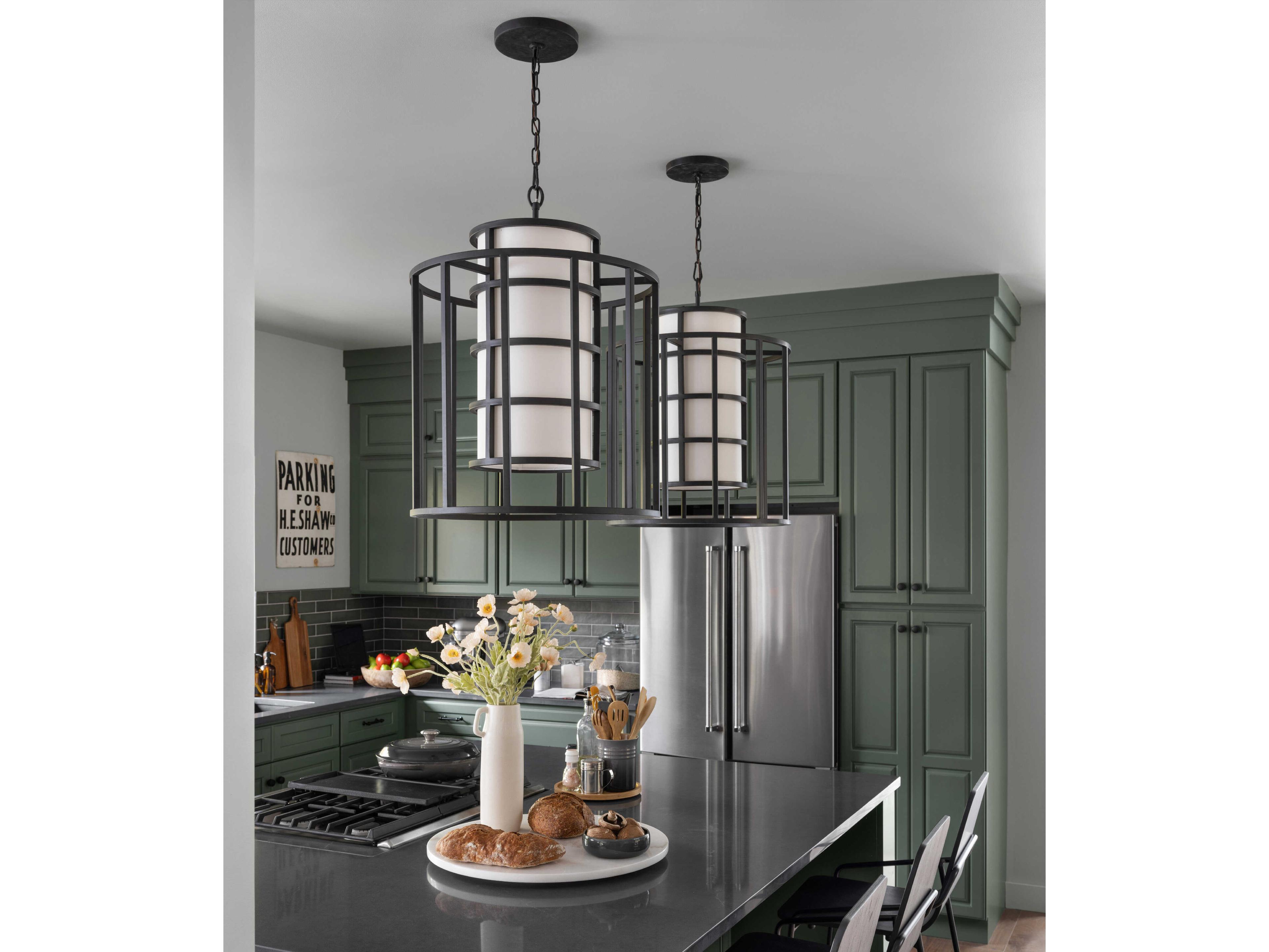 Crystorama Hulton 6-Light Matte Black Cylinder Chandelier
