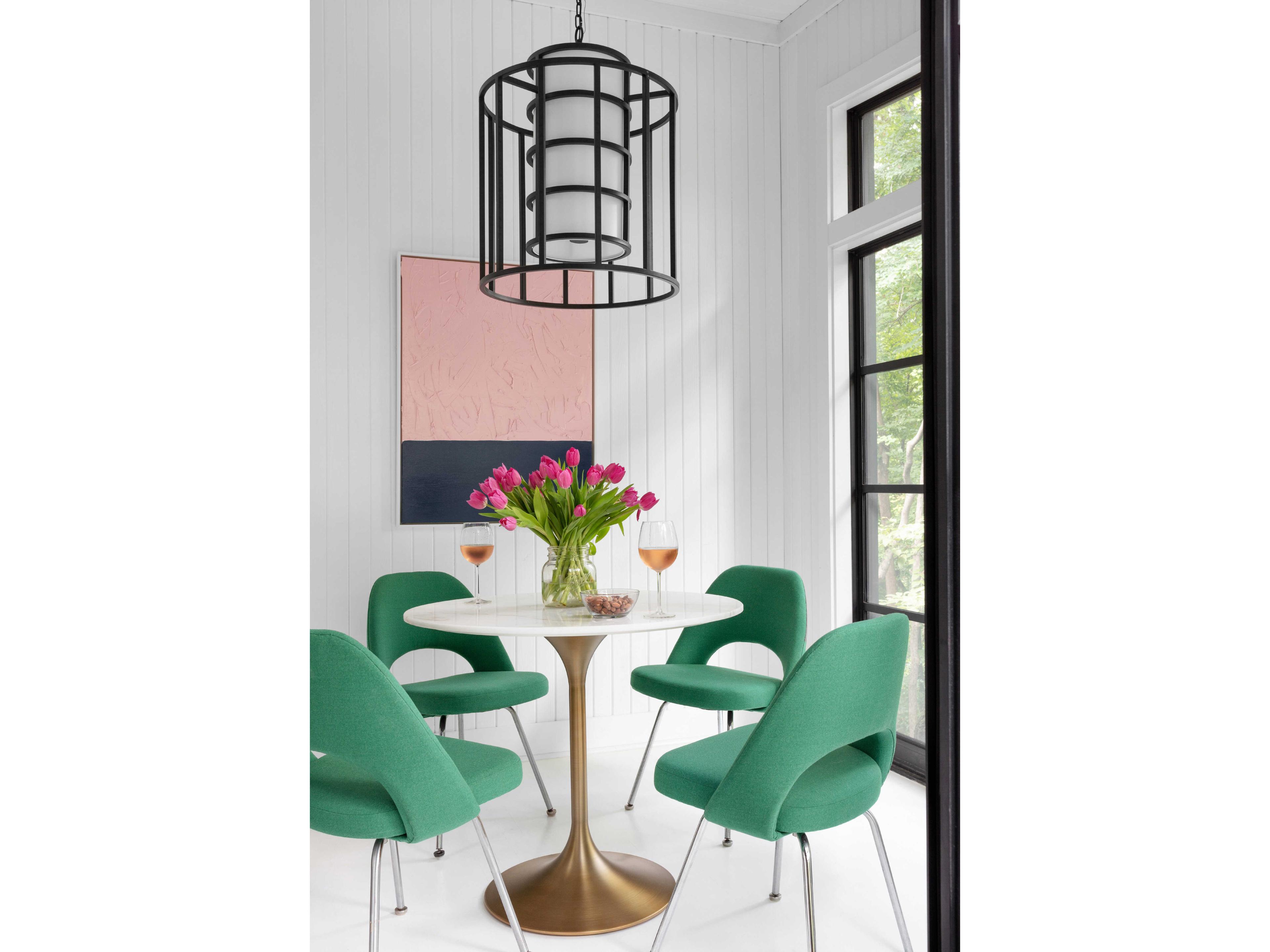 Crystorama Hulton 6-Light Matte Black Cylinder Chandelier