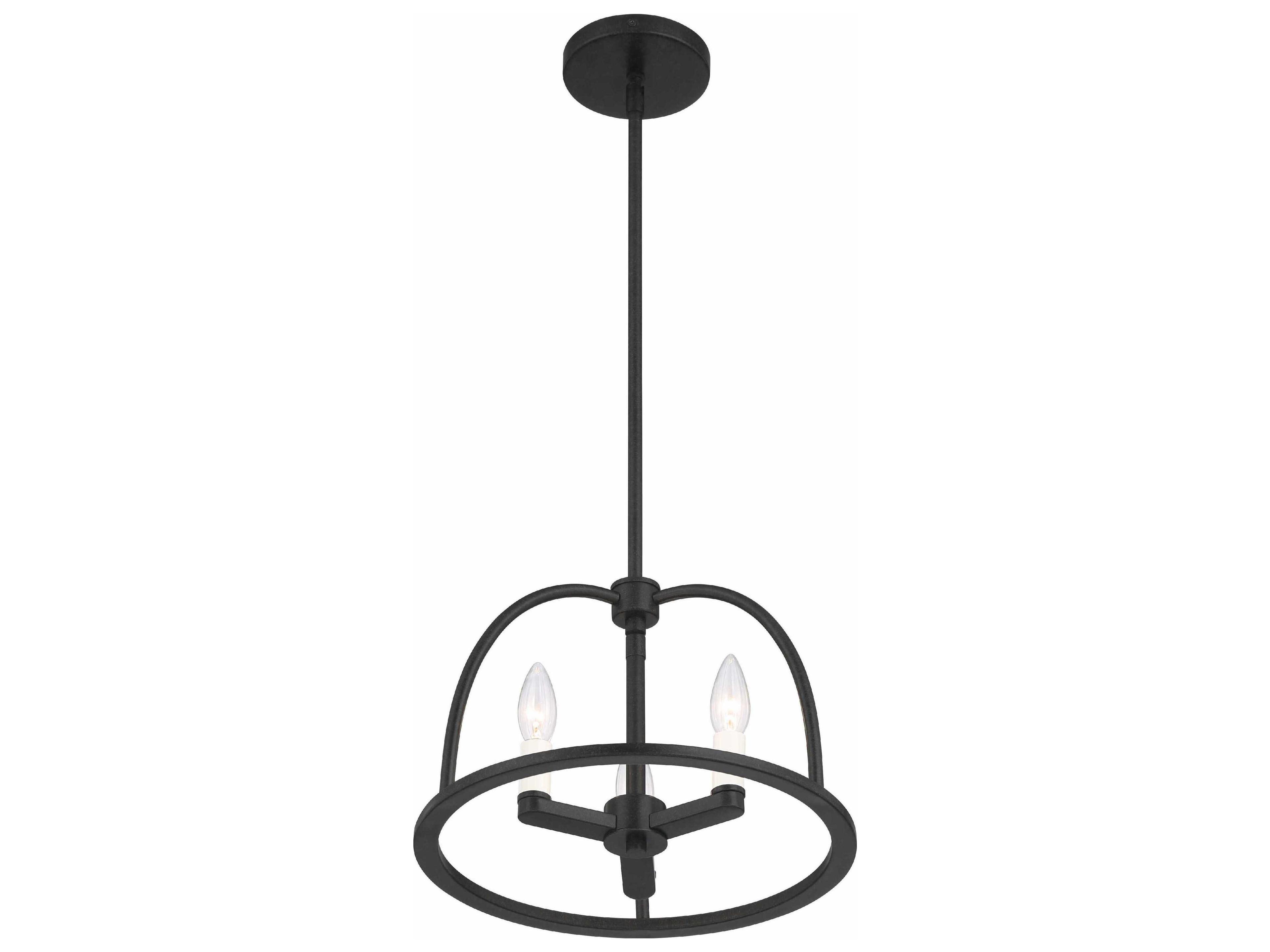 Crystorama Abbott 3-Light Black Candelabra Chandelier