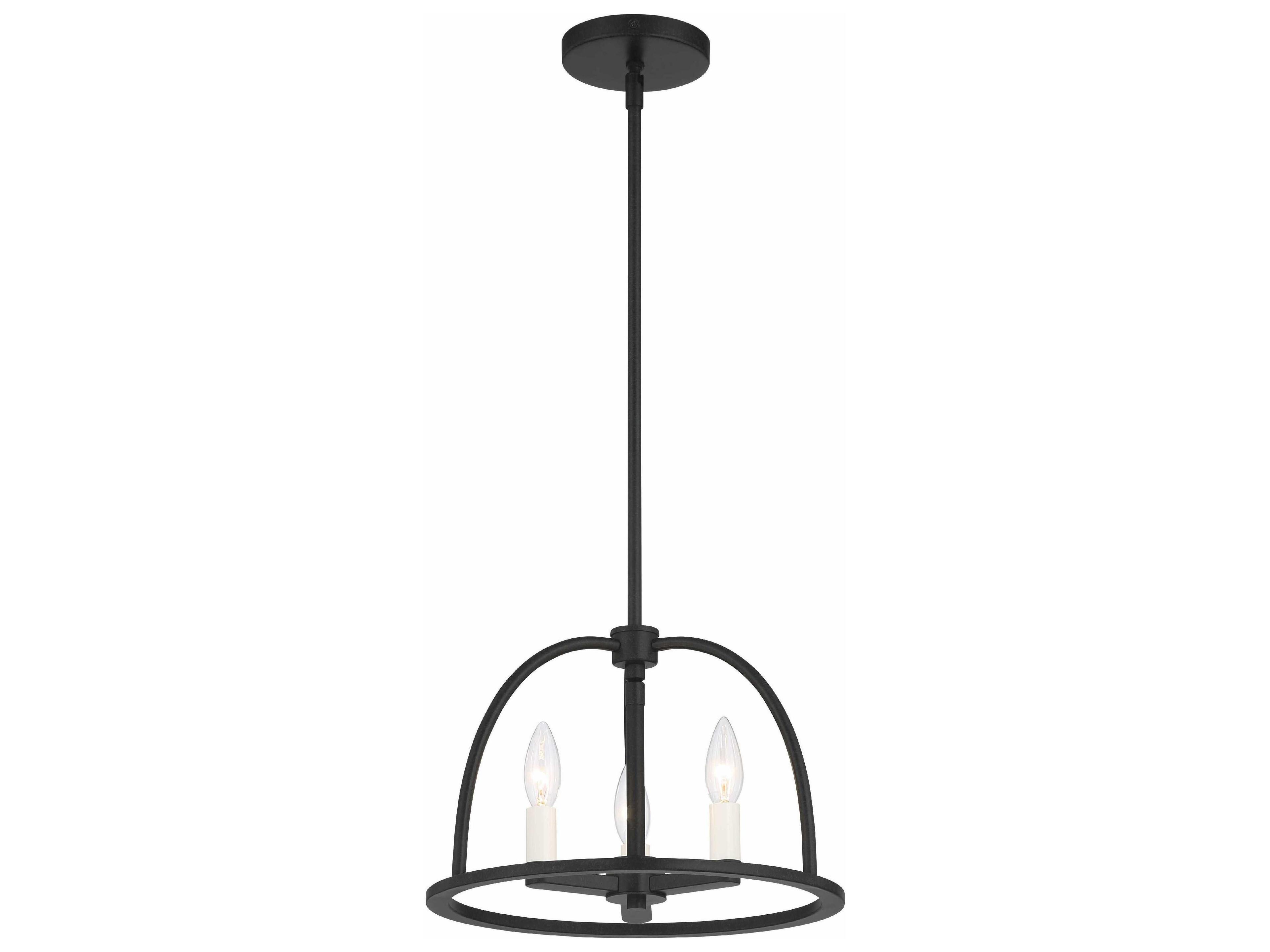 Crystorama Abbott 3-Light Black Candelabra Chandelier