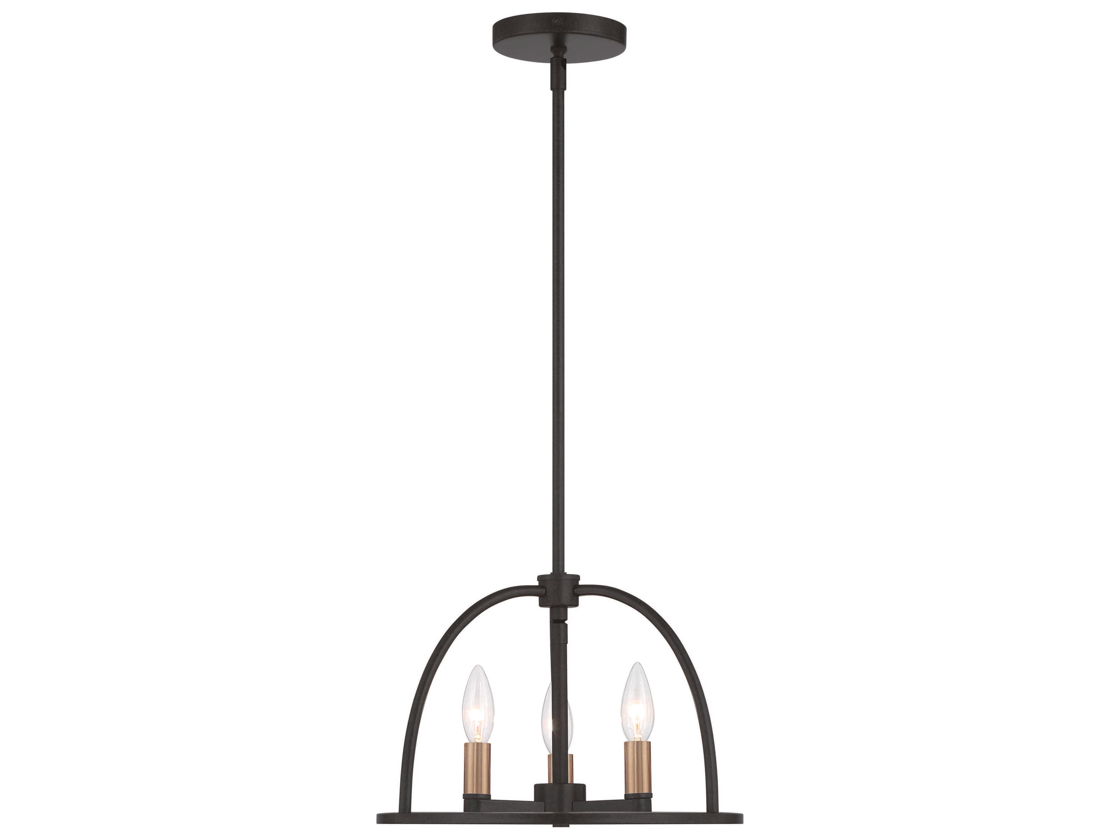 Crystorama Abbott 3-Light Black Candelabra Chandelier