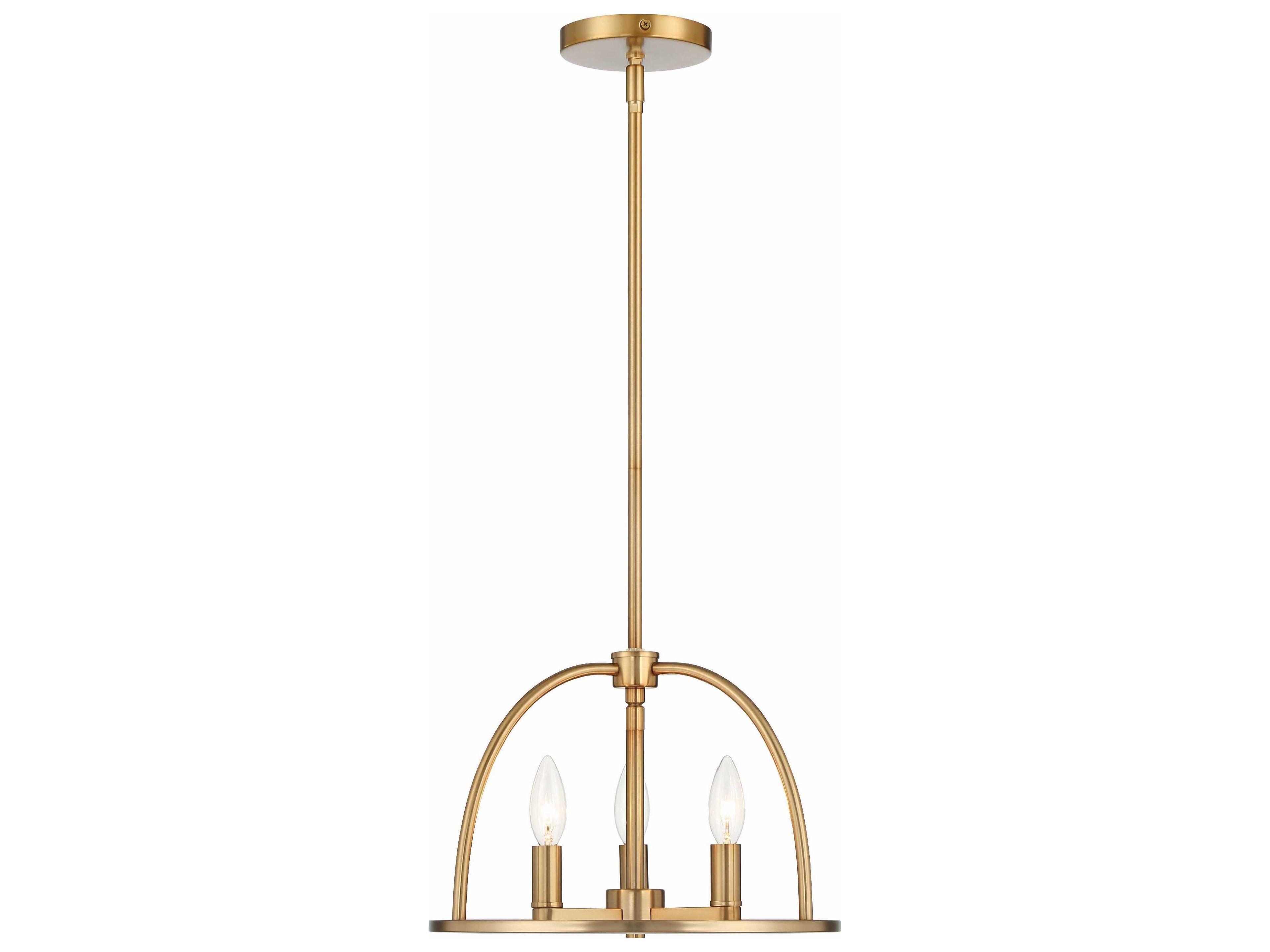 Crystorama Abbott 3-Light Vibrant Gold Candelabra Chandelier