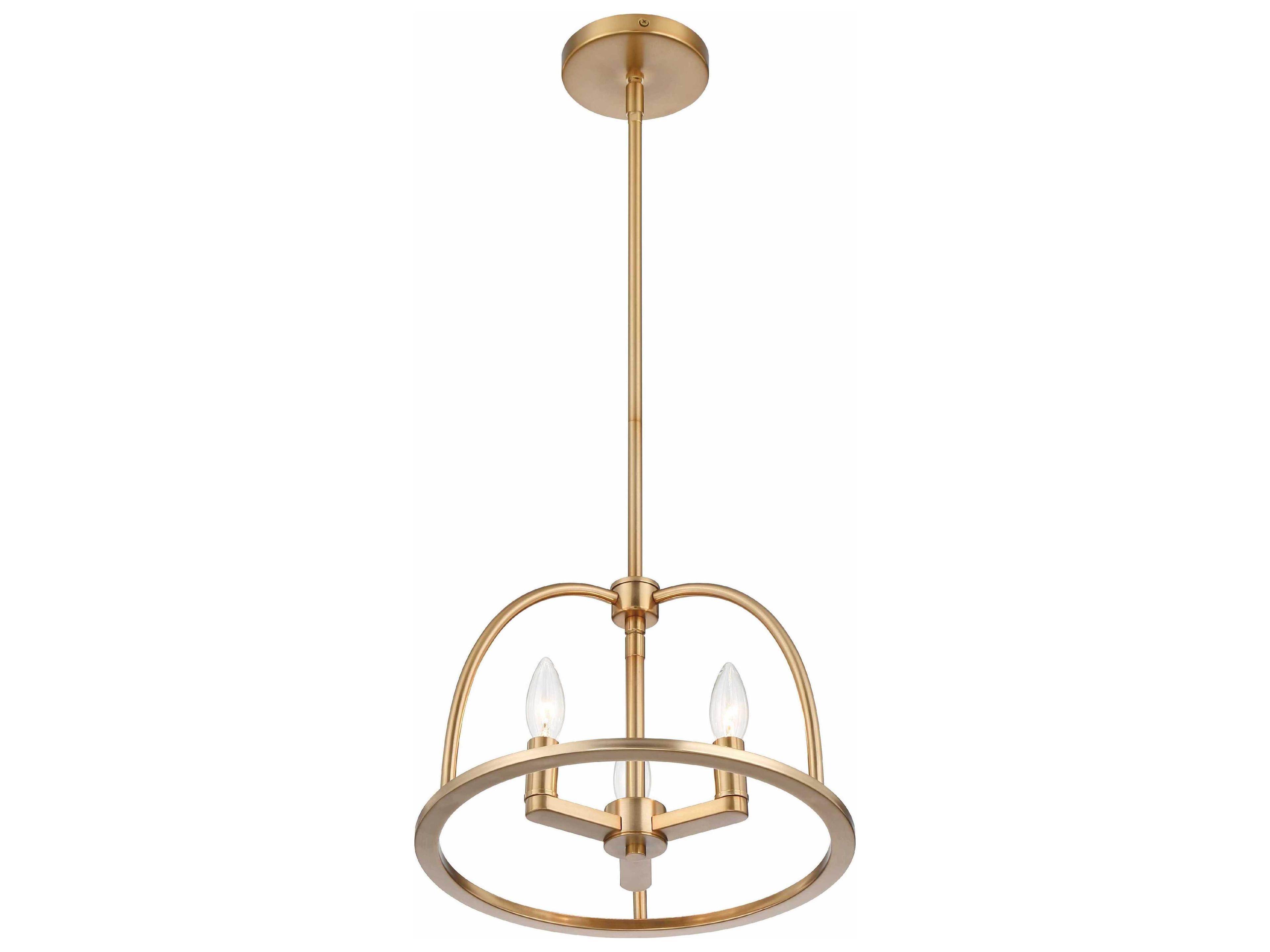 Crystorama Abbott 3-Light Vibrant Gold Candelabra Chandelier