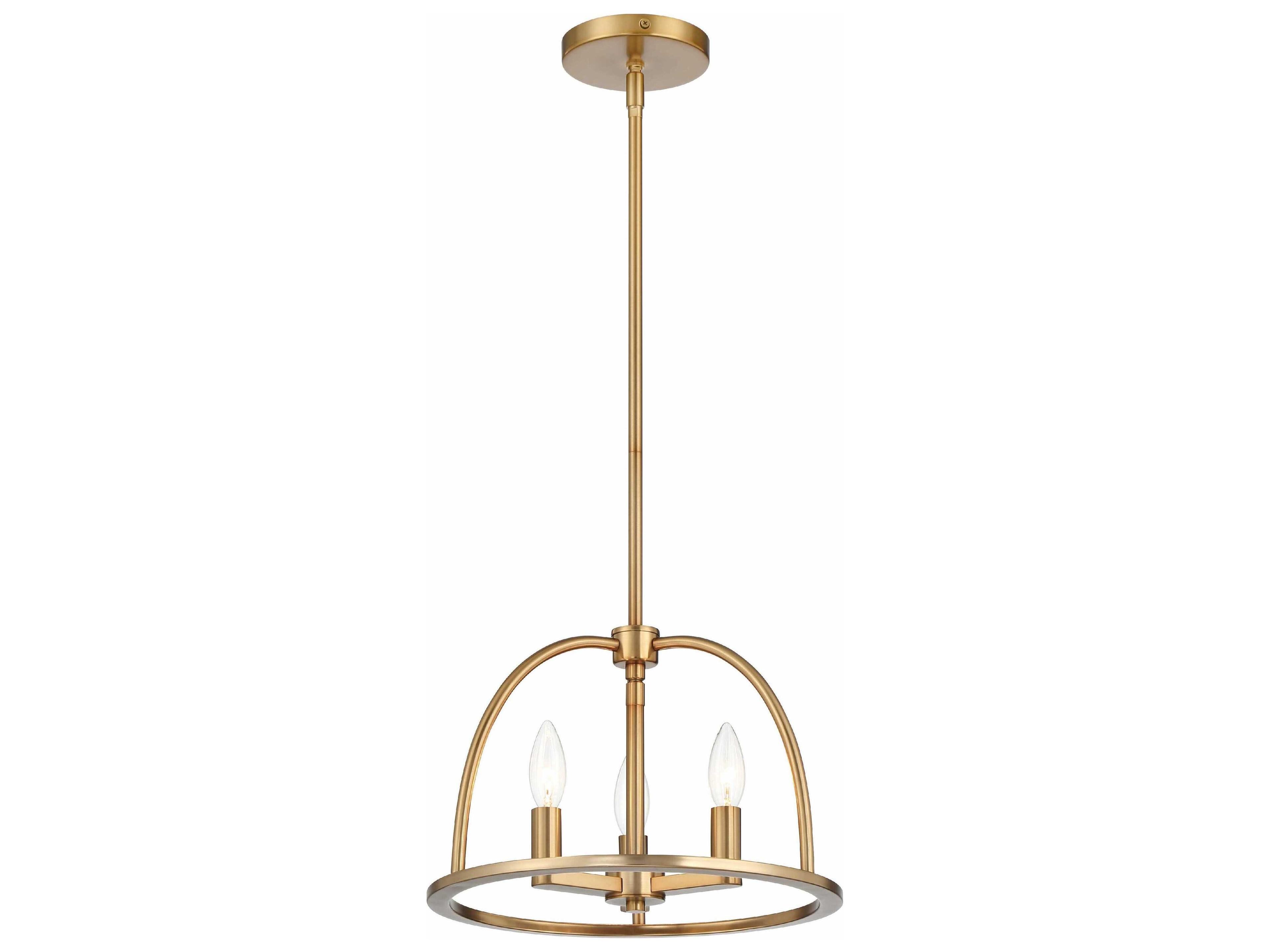 Crystorama Abbott 3-Light Vibrant Gold Candelabra Chandelier