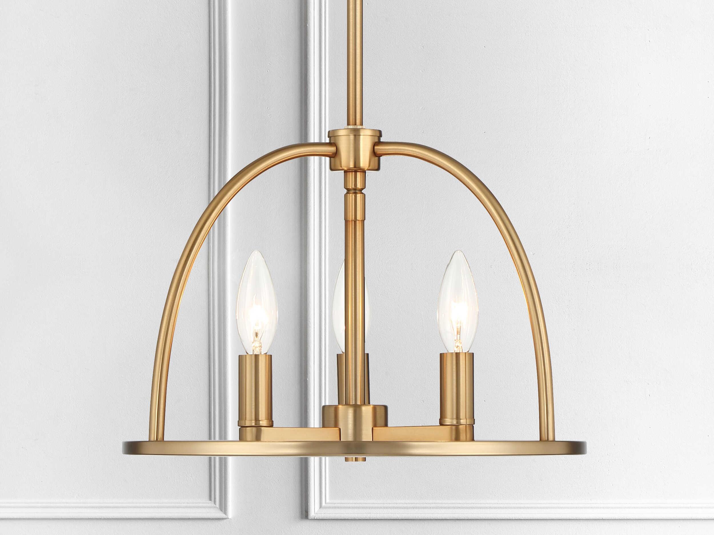 Crystorama Abbott 3-Light Vibrant Gold Candelabra Chandelier