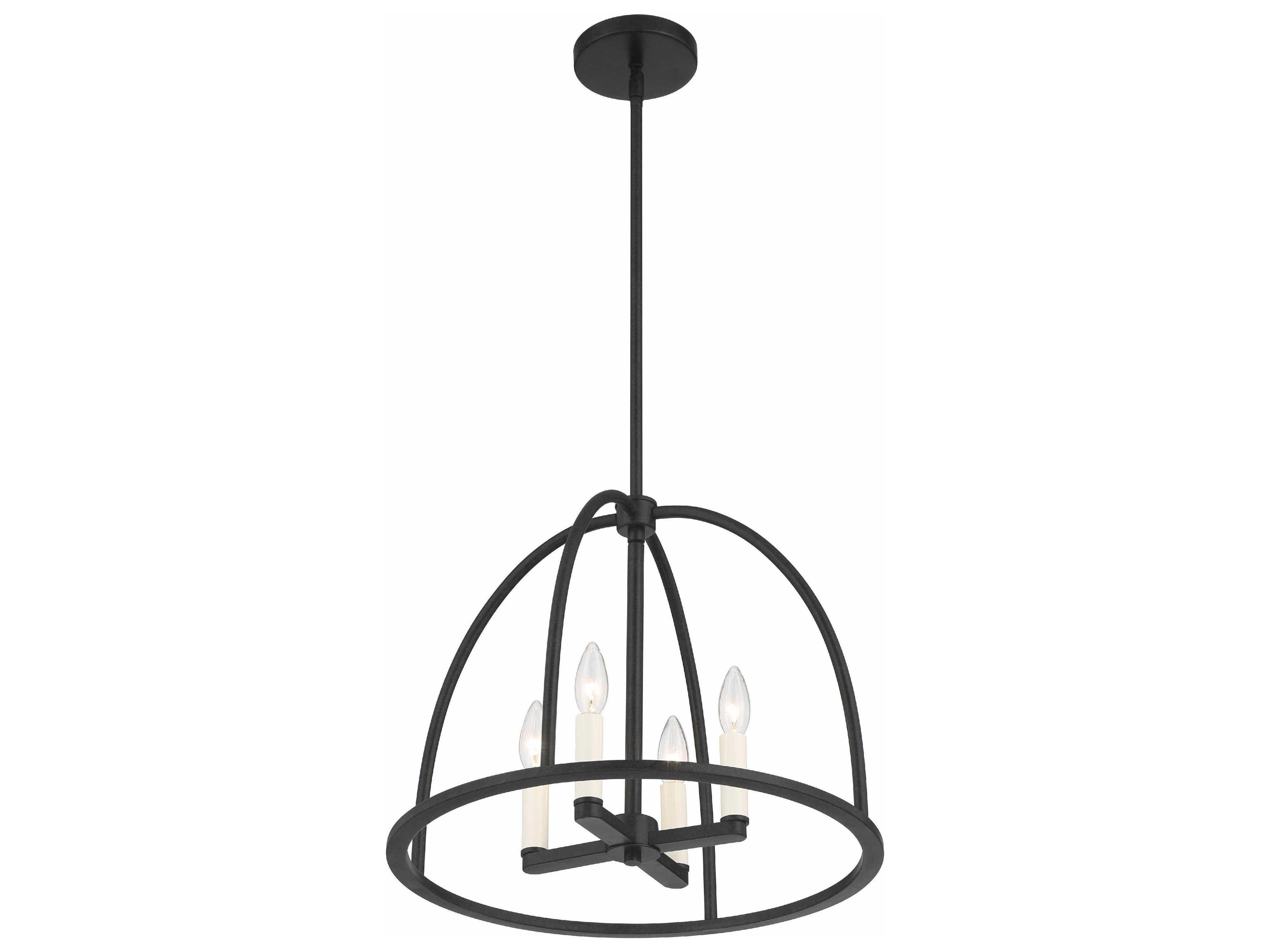 Crystorama Abbott 4-Light Black Candelabra Chandelier