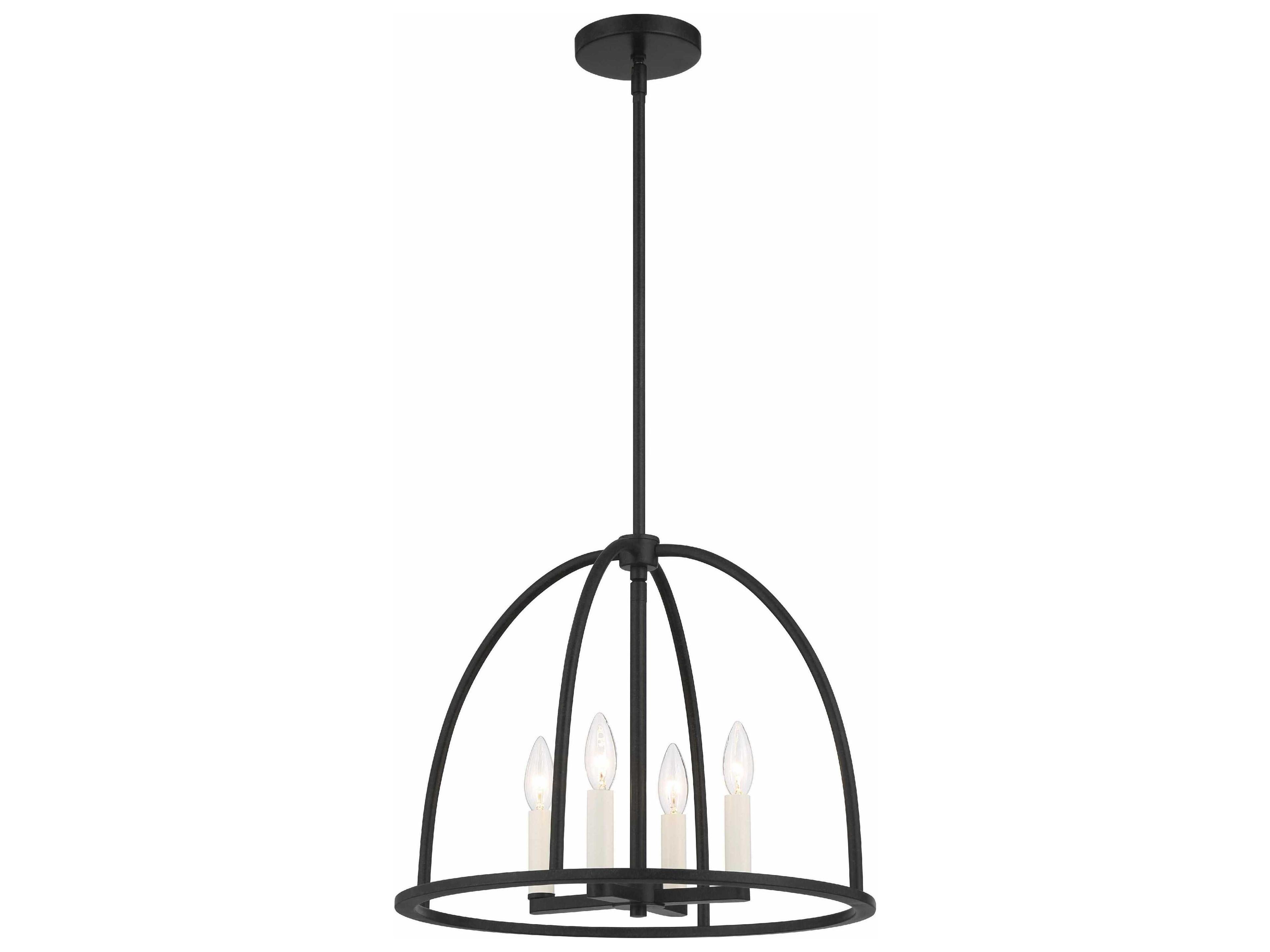 Crystorama Abbott 4-Light Black Candelabra Chandelier