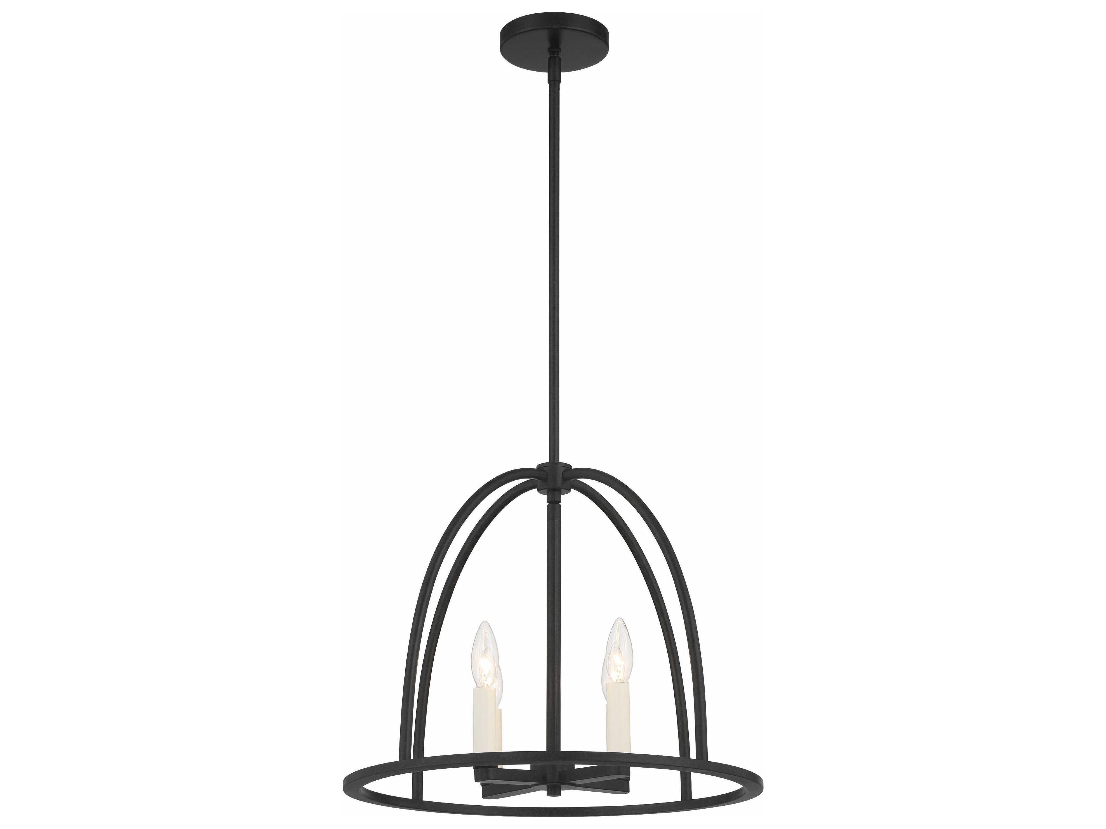 Crystorama Abbott 4-Light Black Candelabra Chandelier