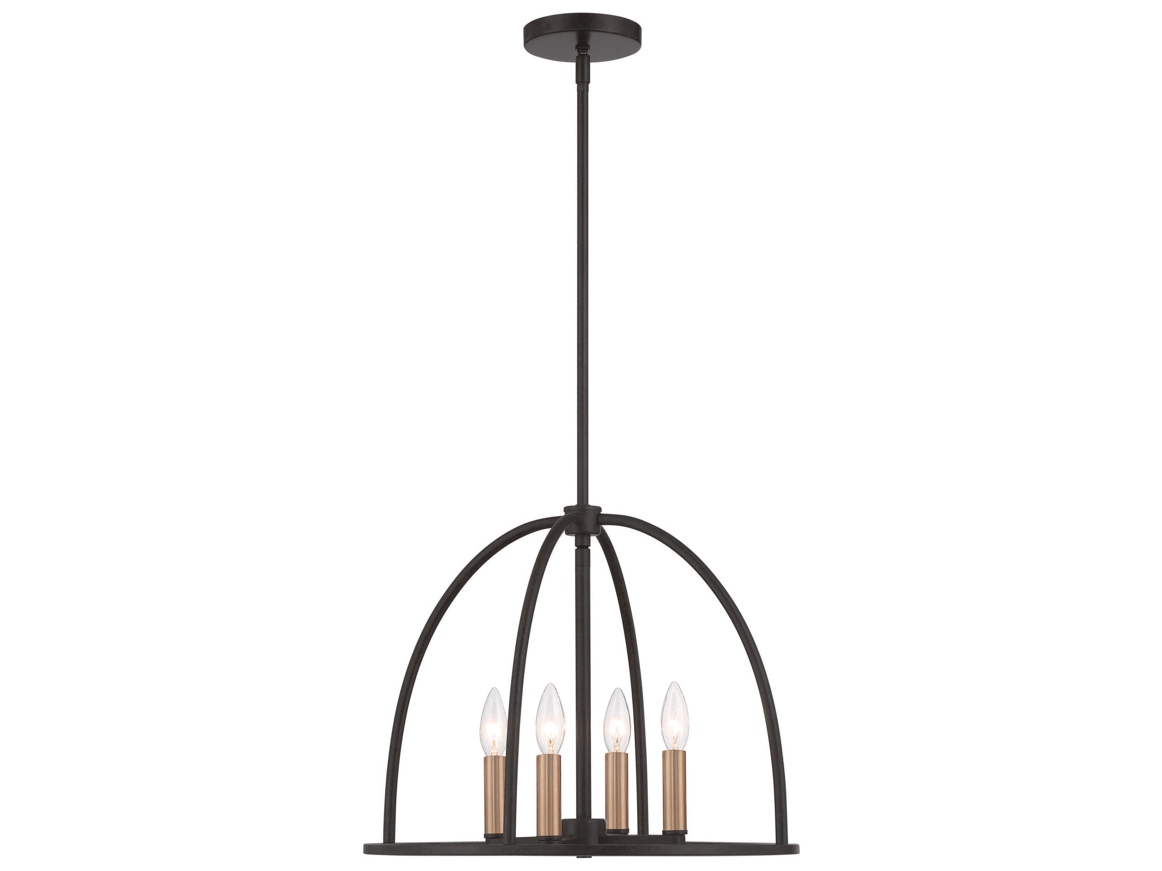 Crystorama Abbott 4-Light Black Candelabra Chandelier