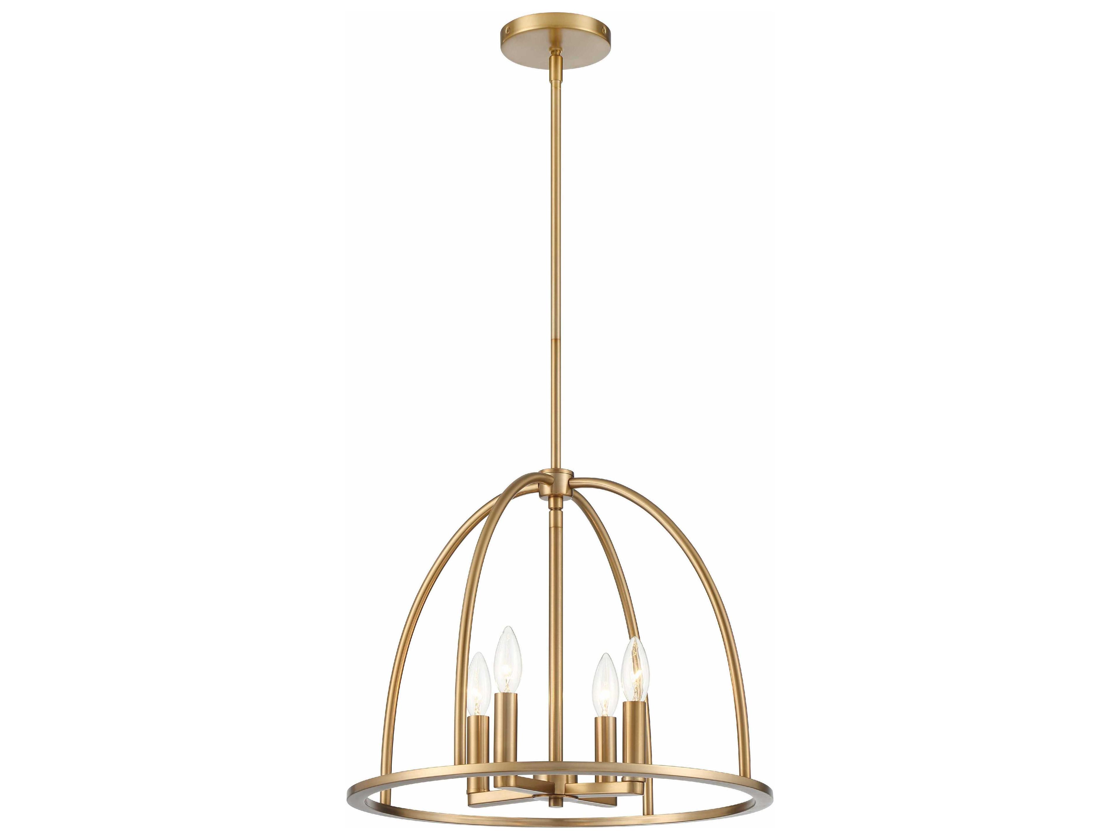 Crystorama Abbott 4-Light Vibrant Gold Candelabra Chandelier