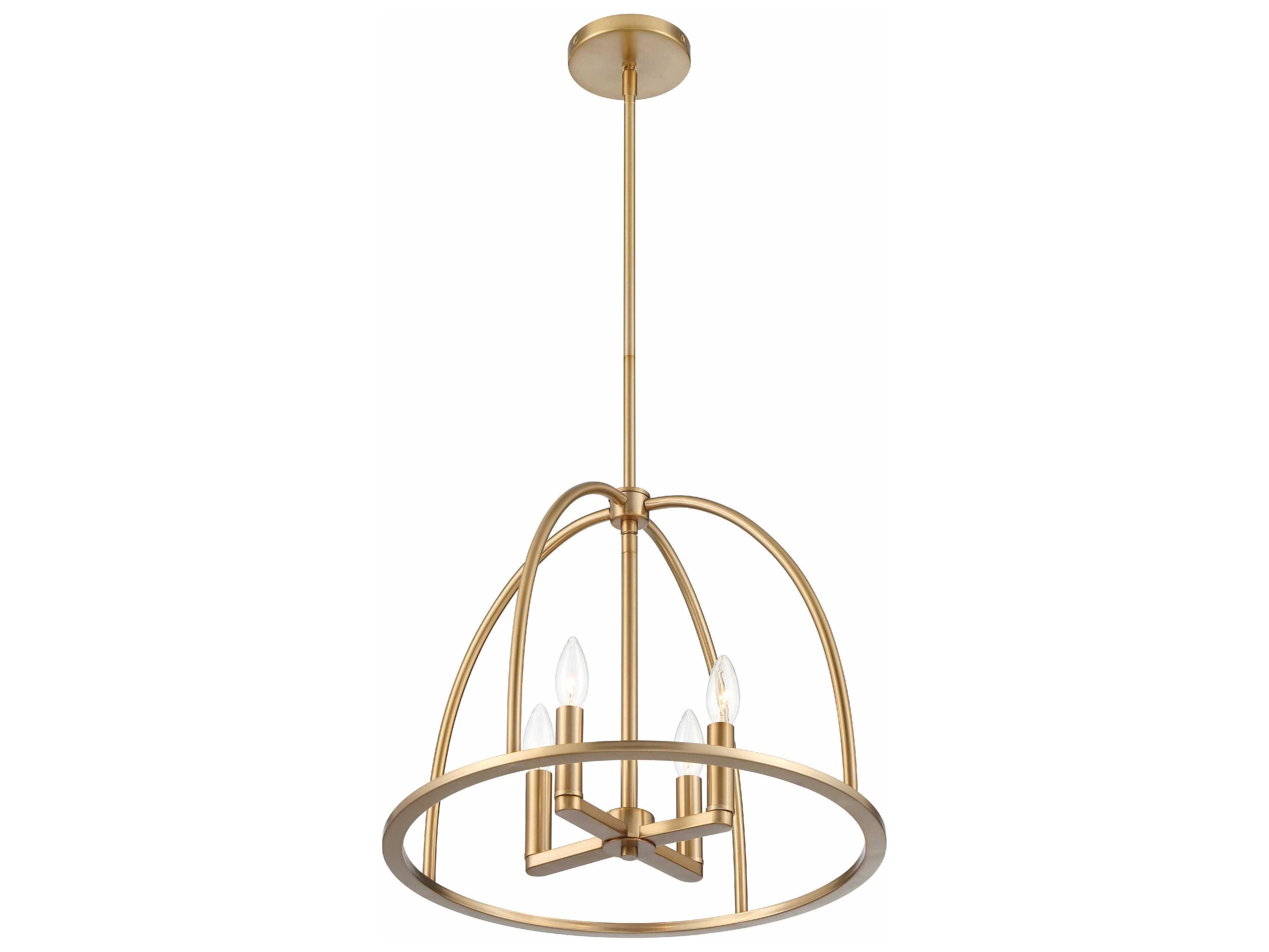 Crystorama Abbott 4-Light Vibrant Gold Candelabra Chandelier