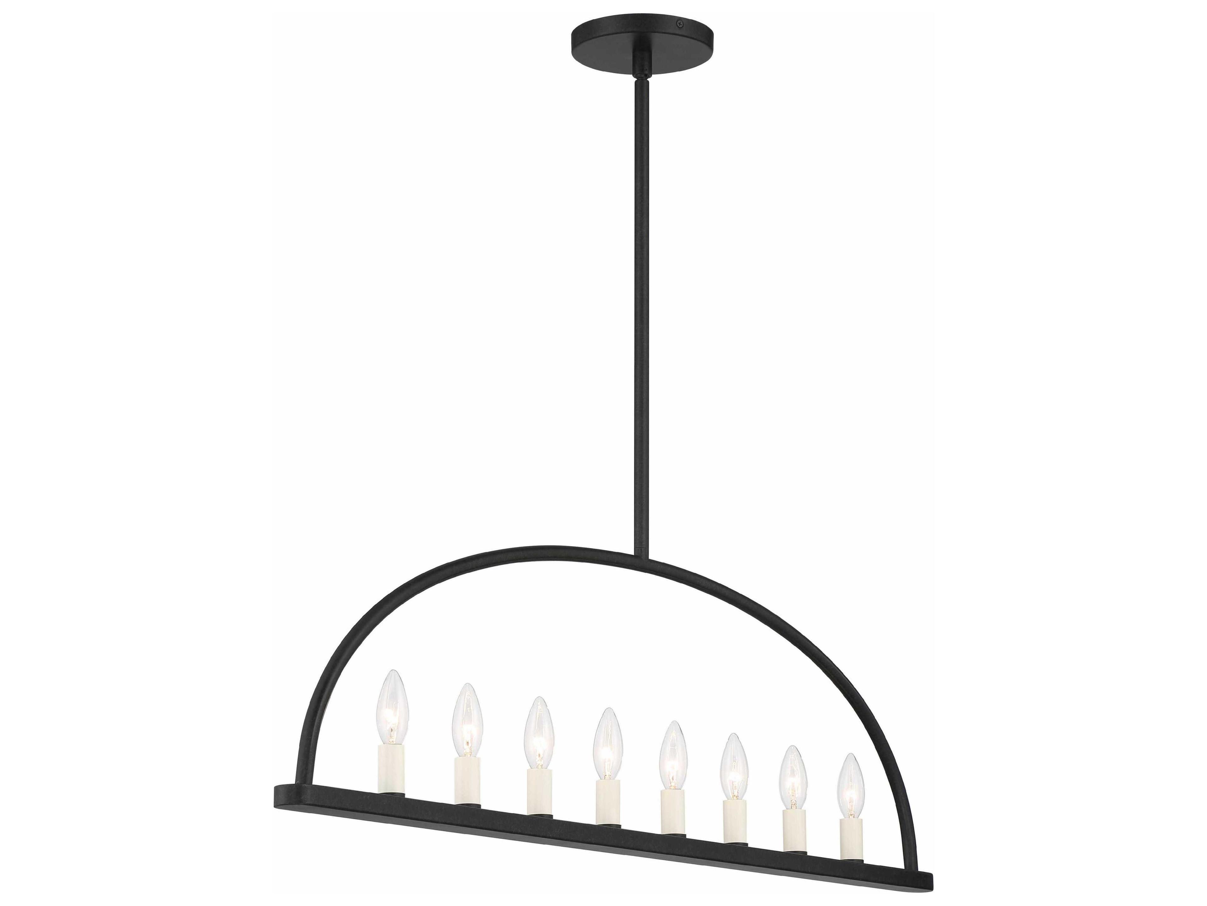 Crystorama Abbott 8-Light Black Island Pendant