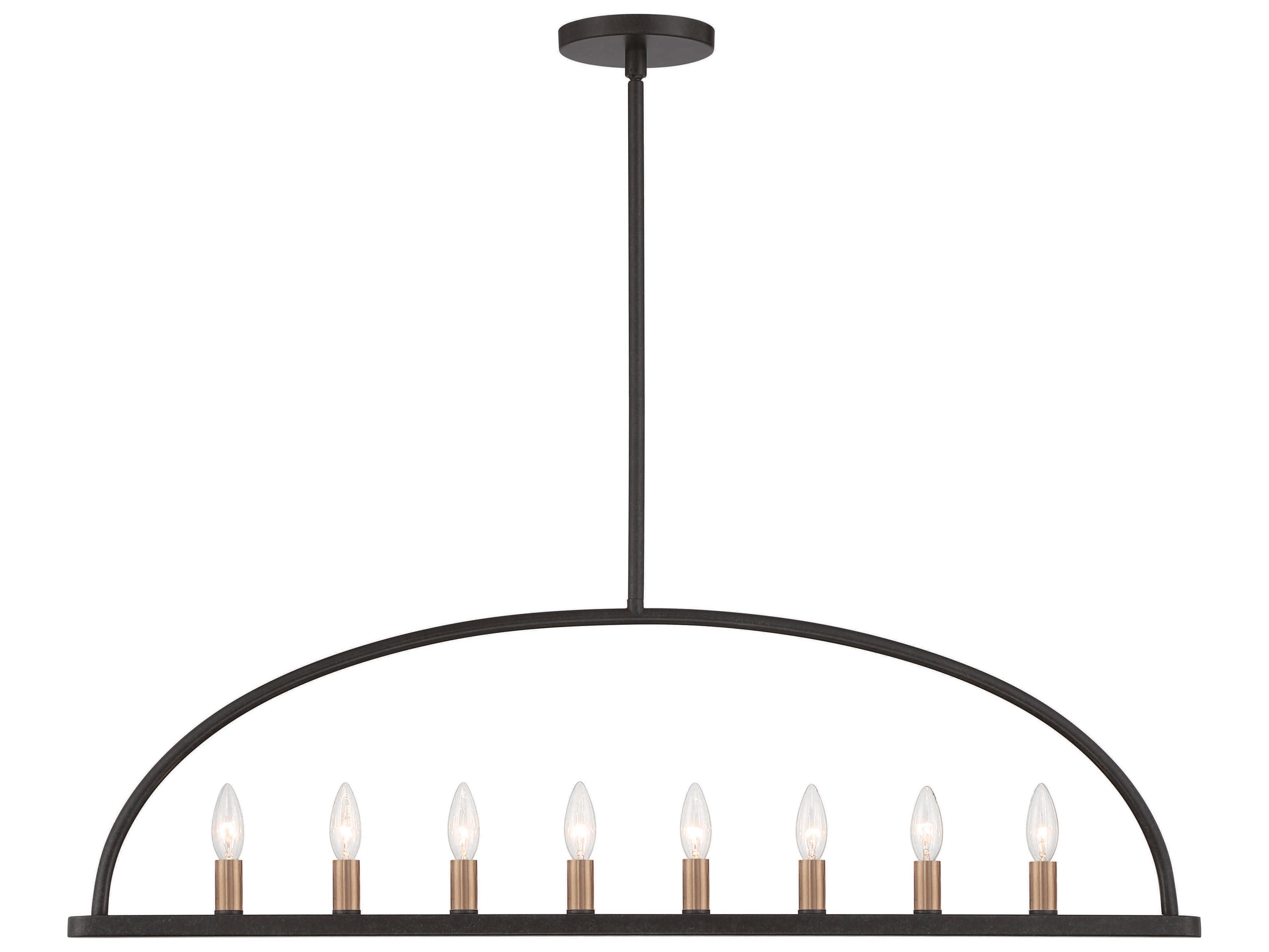 Crystorama Abbott 8-Light Black Island Pendant