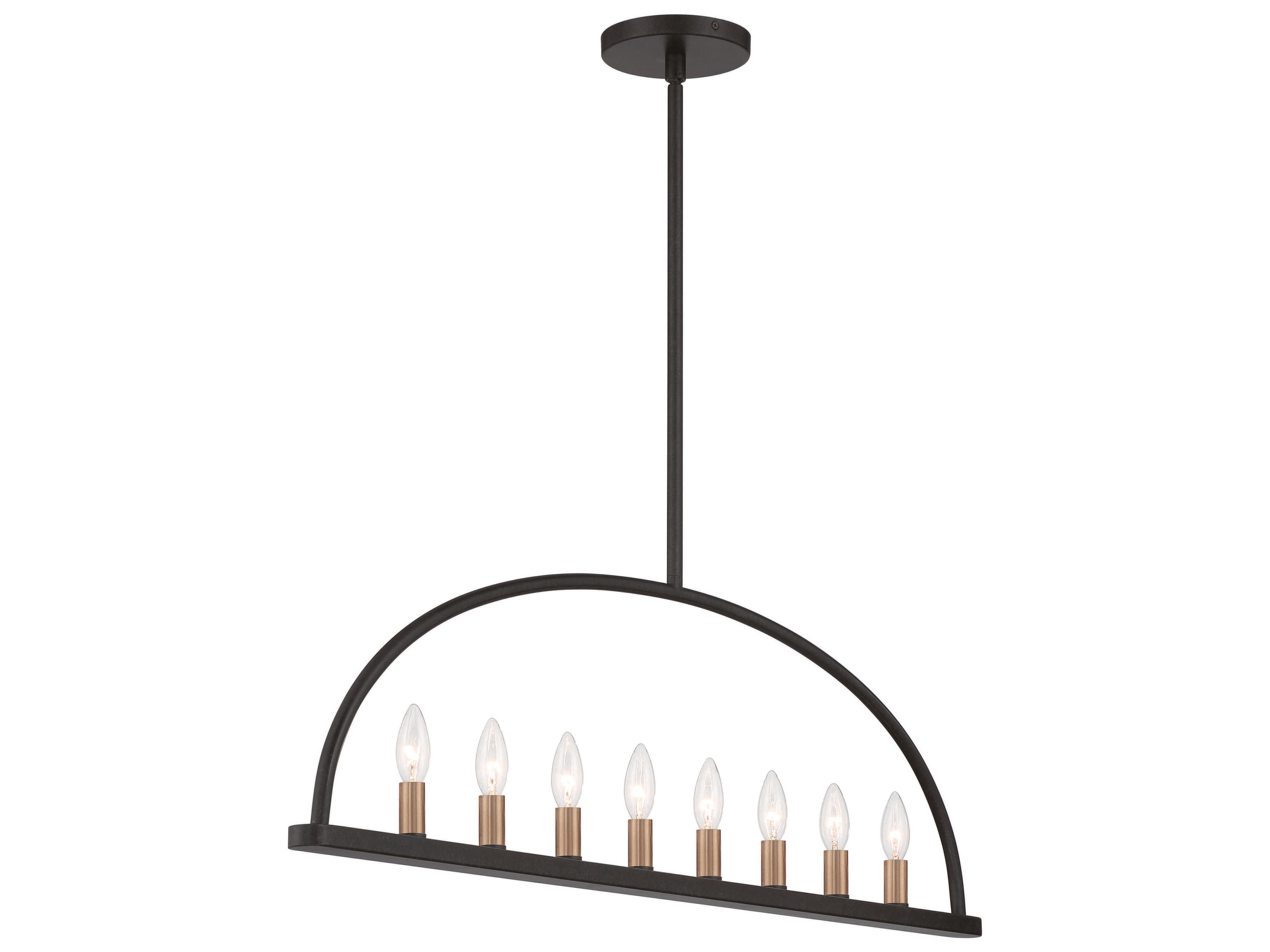 Crystorama Abbott 8-Light Black Island Pendant