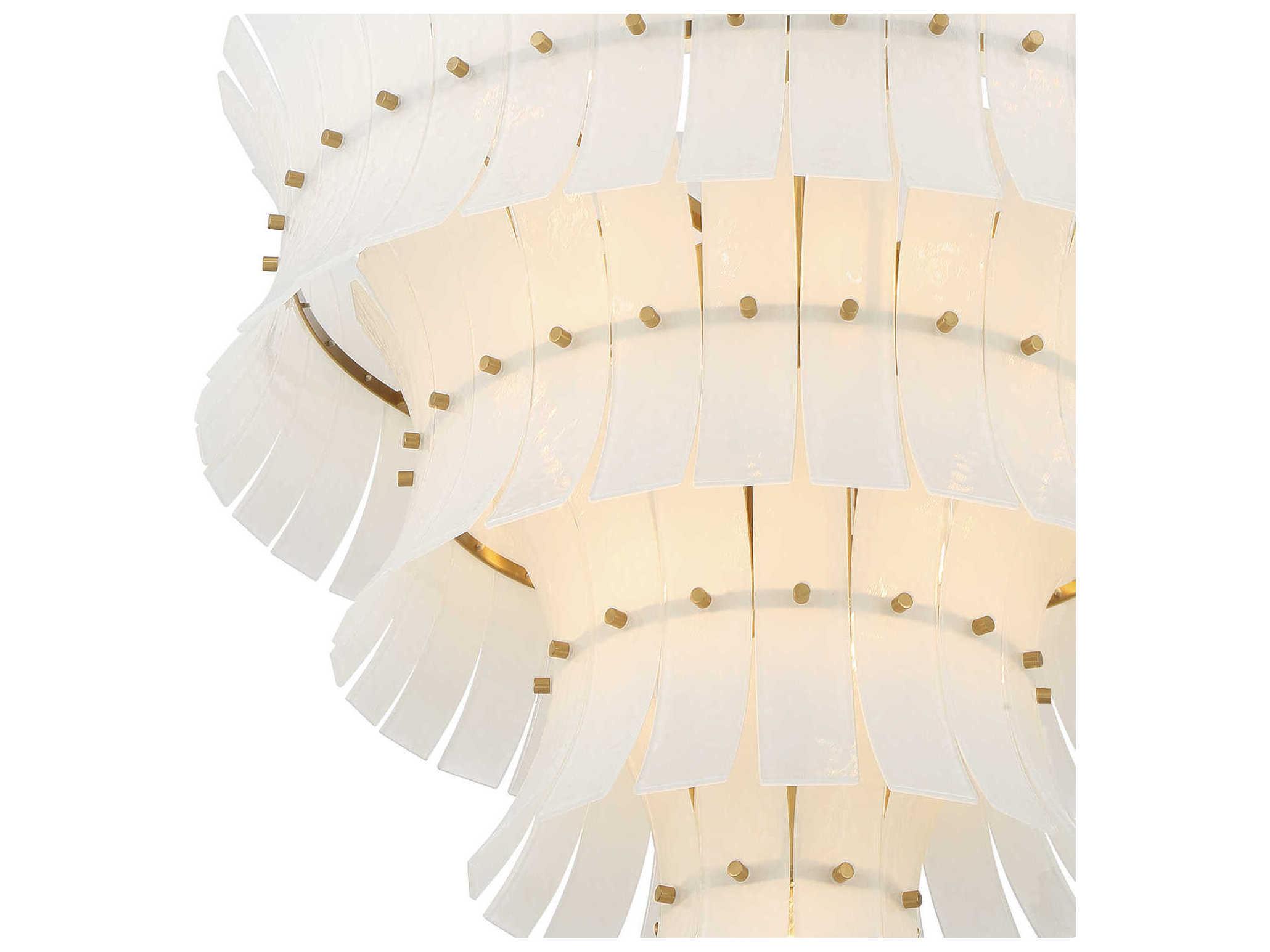 Crystorama Abigail 21-Light Aged Brass White Tiered Chandelier