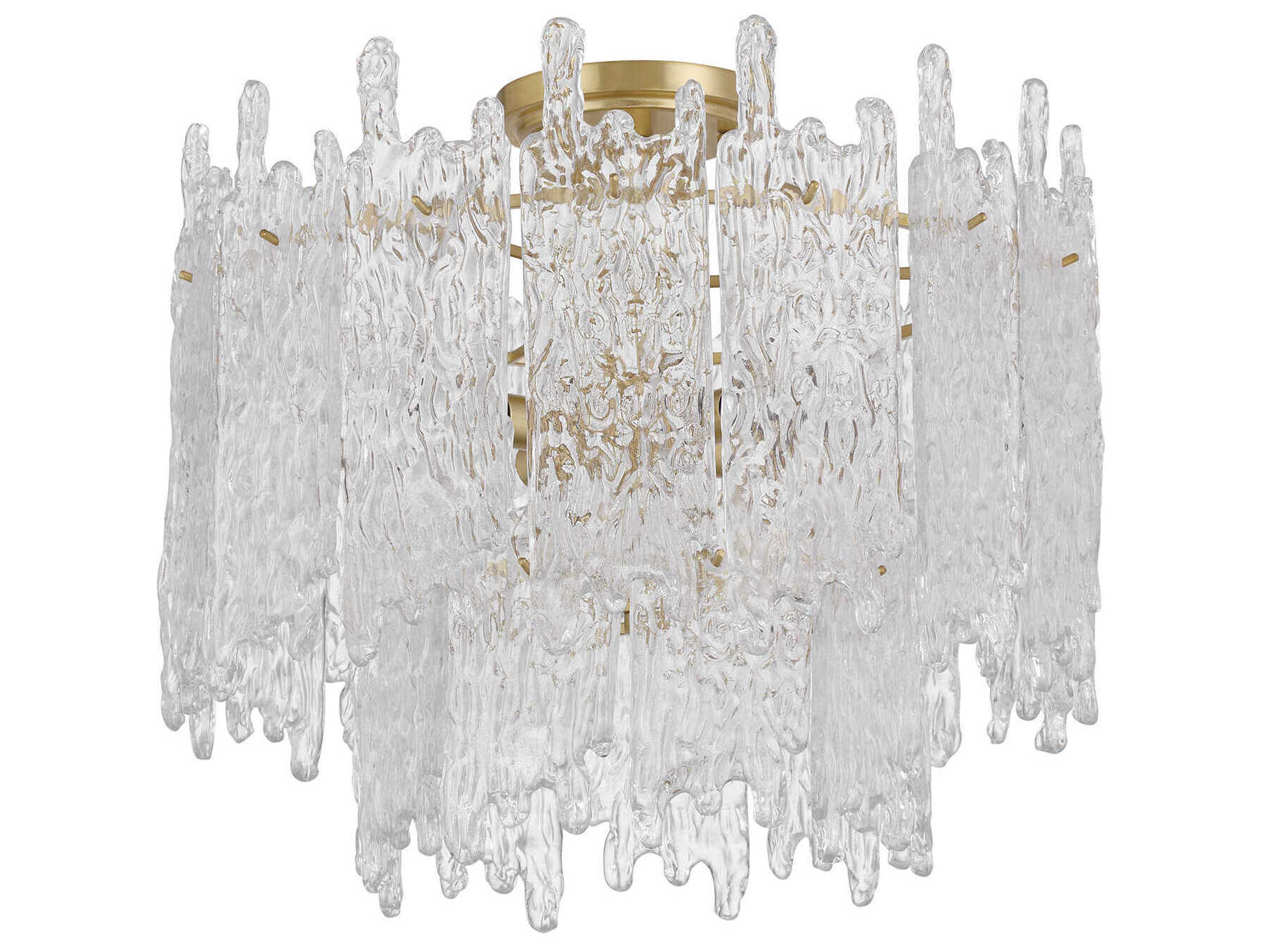 Crystorama Ackerly 3-Light Aged Brass Semi Flush Mount
