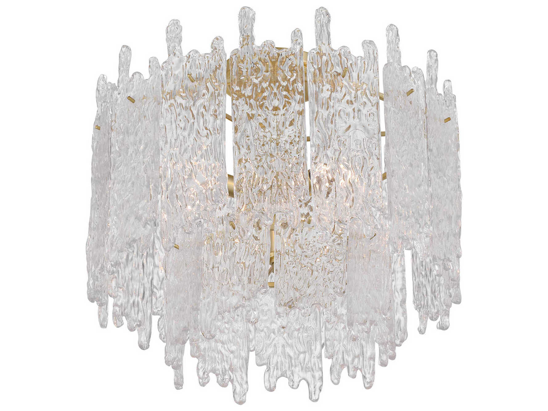 Crystorama Ackerly 3-Light Aged Brass Semi Flush Mount