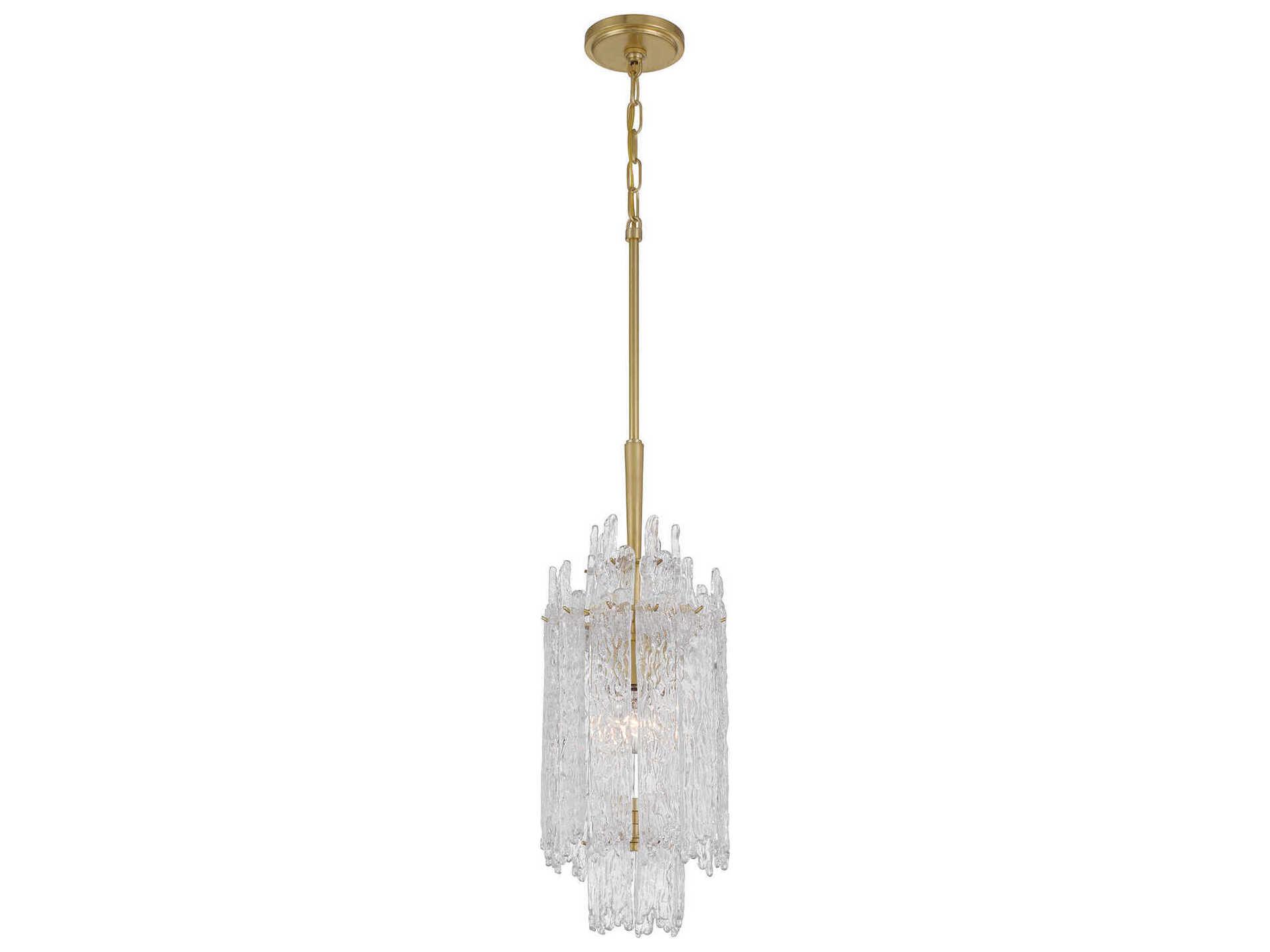 Crystorama Ackerly 1-Light Aged Brass Mini Pendant