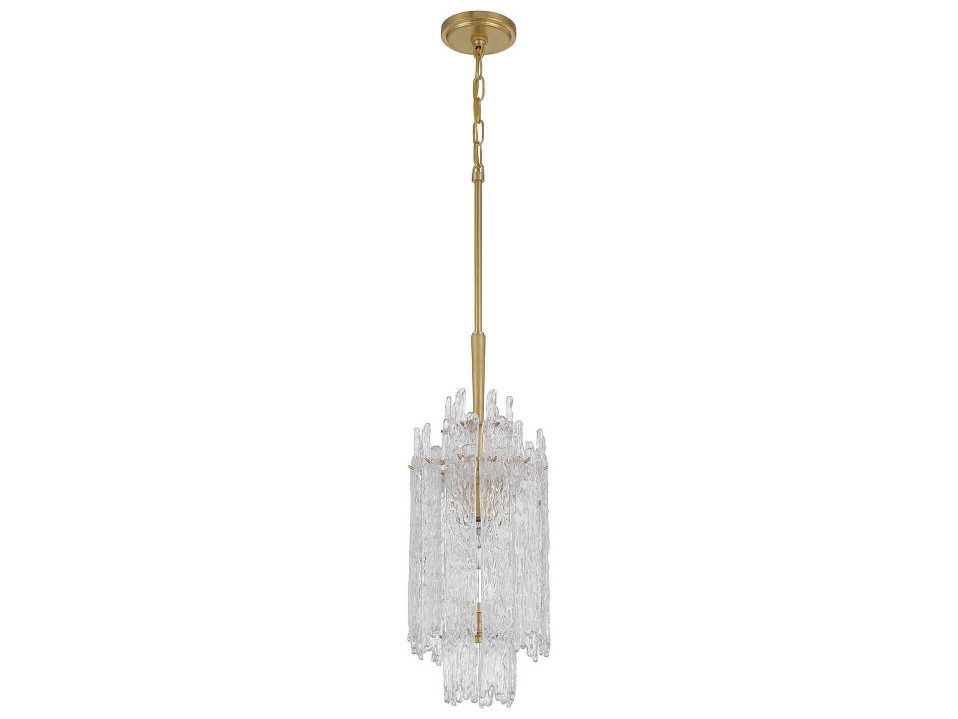 Crystorama Ackerly 1-Light Aged Brass Mini Pendant