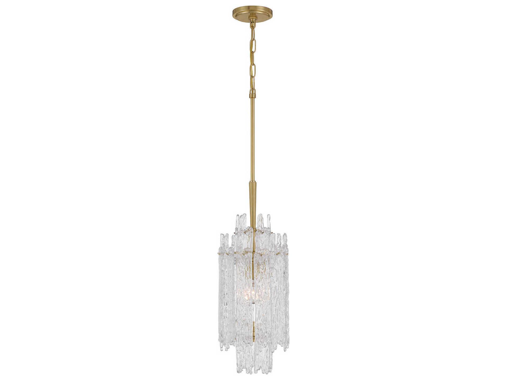Crystorama Ackerly 1-Light Aged Brass Mini Pendant