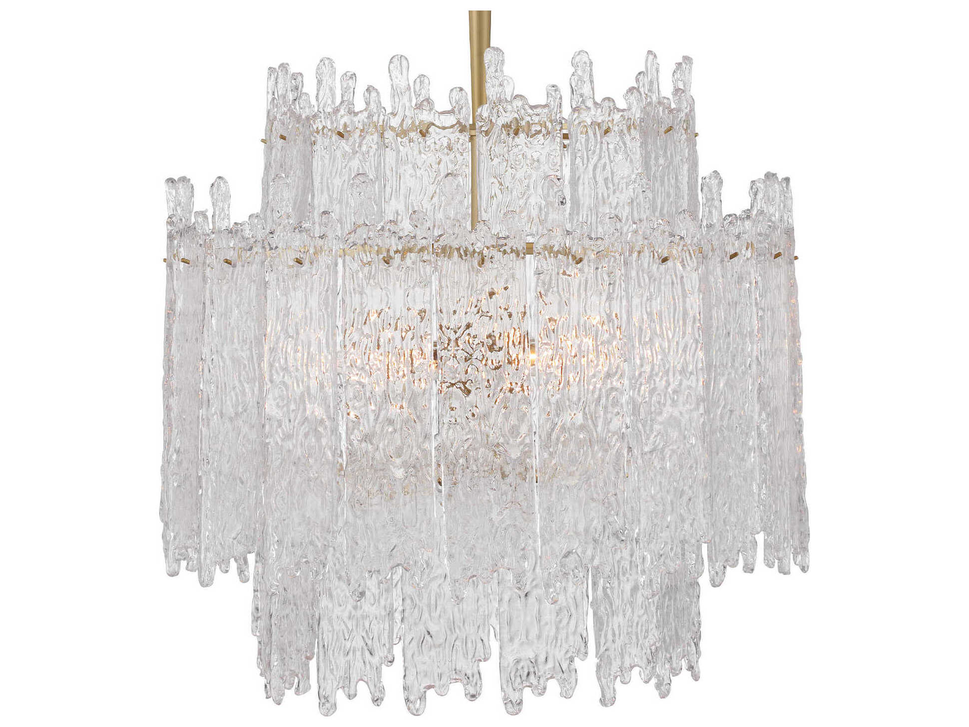 Crystorama Ackerly 8-Light Aged Brass Candelabra Tiered Chandelier