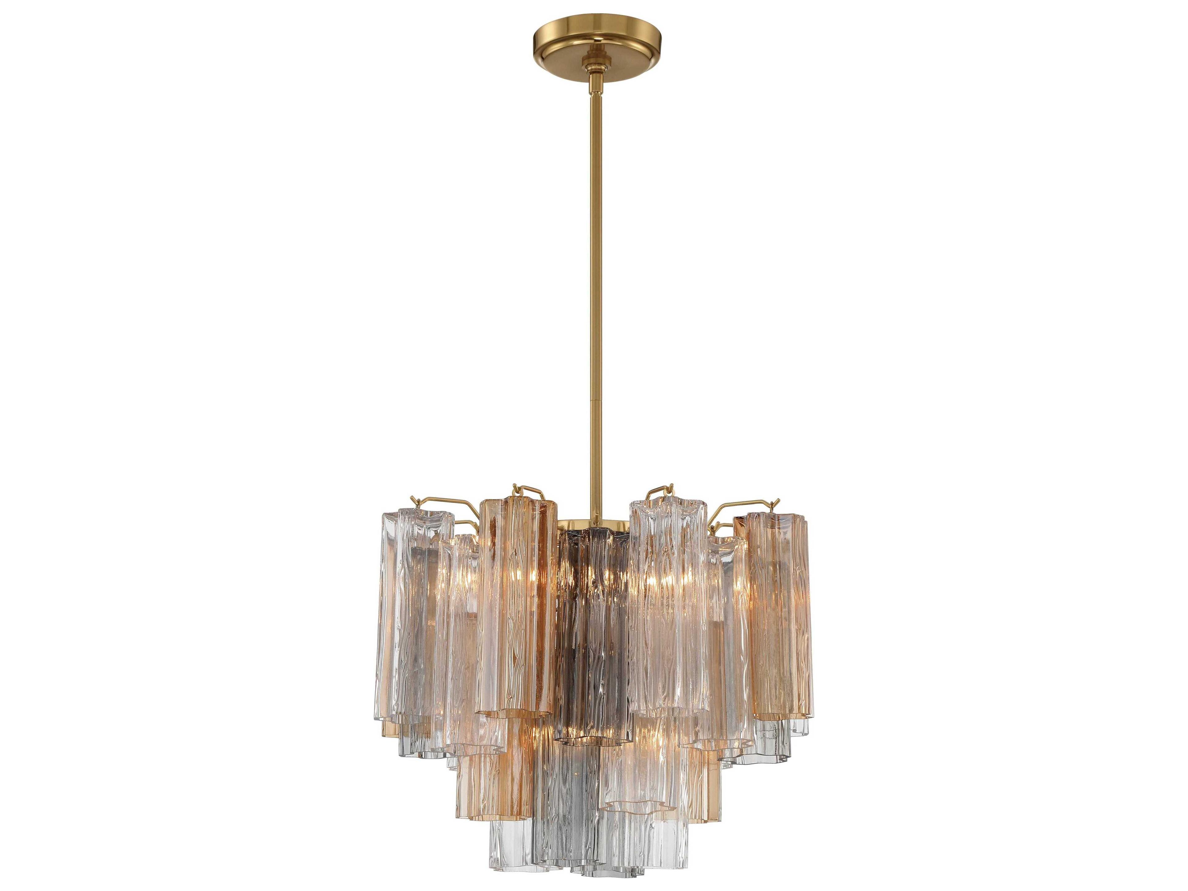 Crystorama Addis 4-Light Aged Brass Candelabra Geometric Chandelier