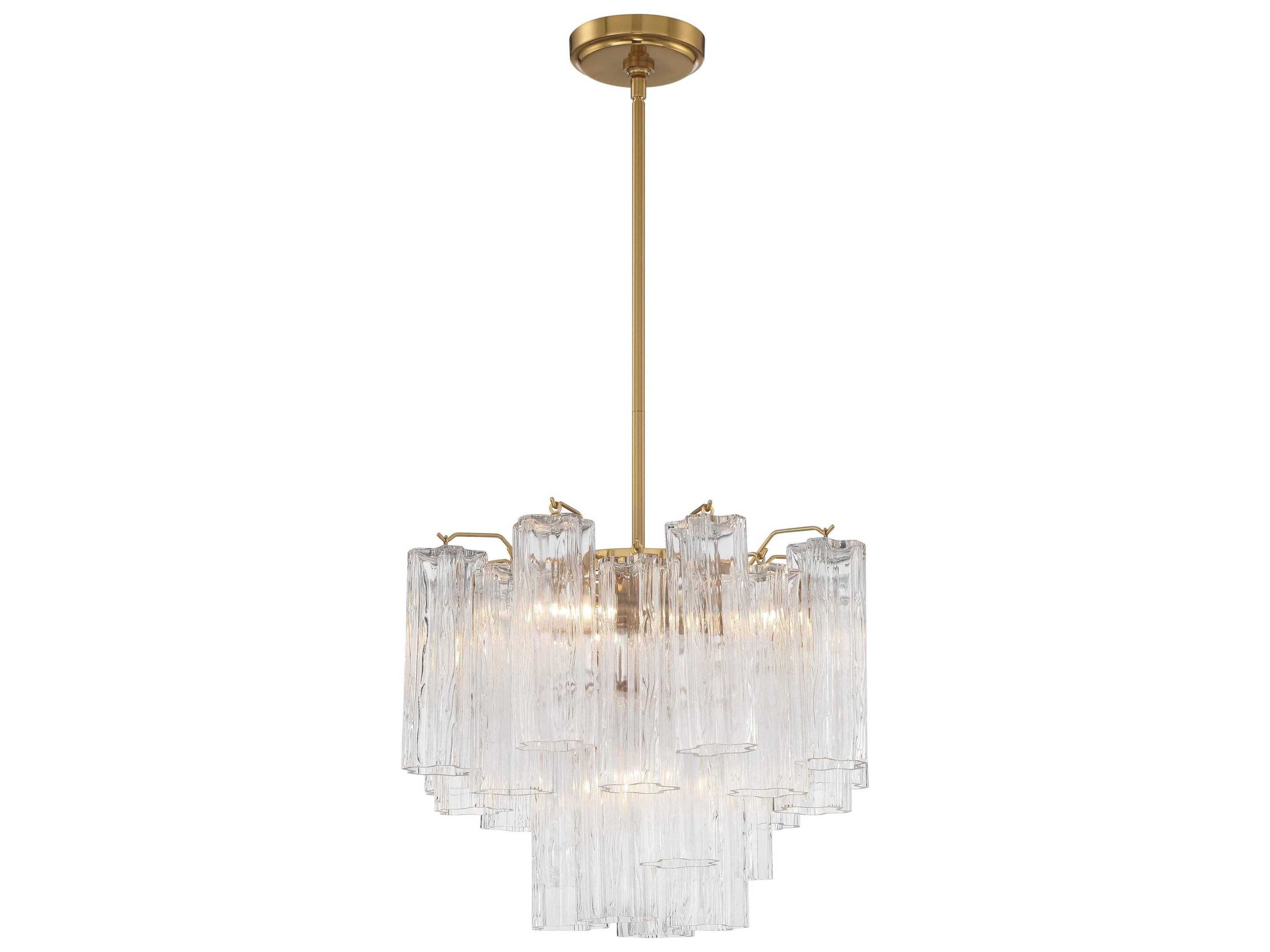 Crystorama Addis 4-Light Aged Brass Candelabra Geometric Chandelier