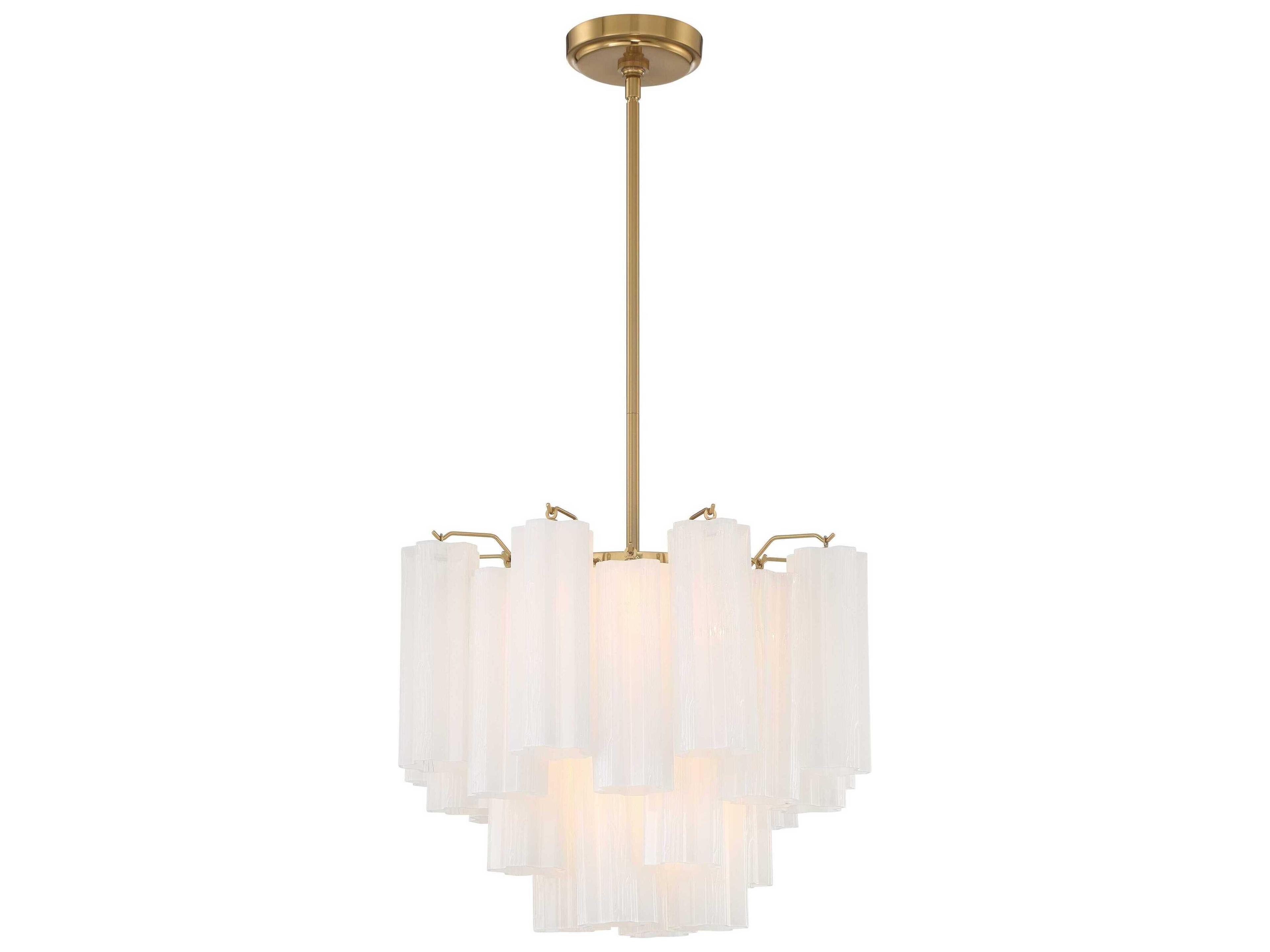 Crystorama Addis 4-Light Aged Brass Candelabra Geometric Chandelier