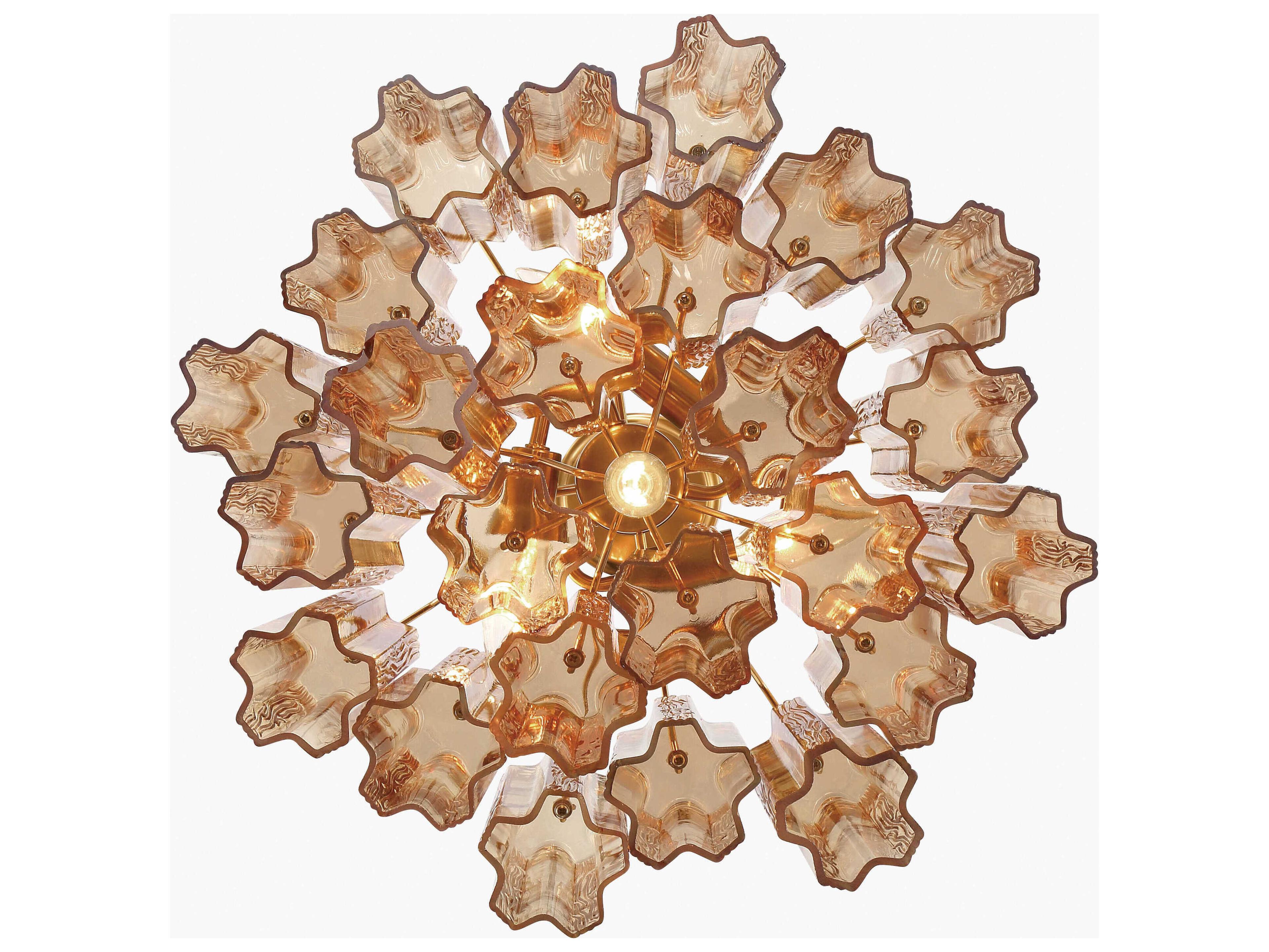 Crystorama Addis 4-Light Aged Brass Candelabra Geometric Chandelier