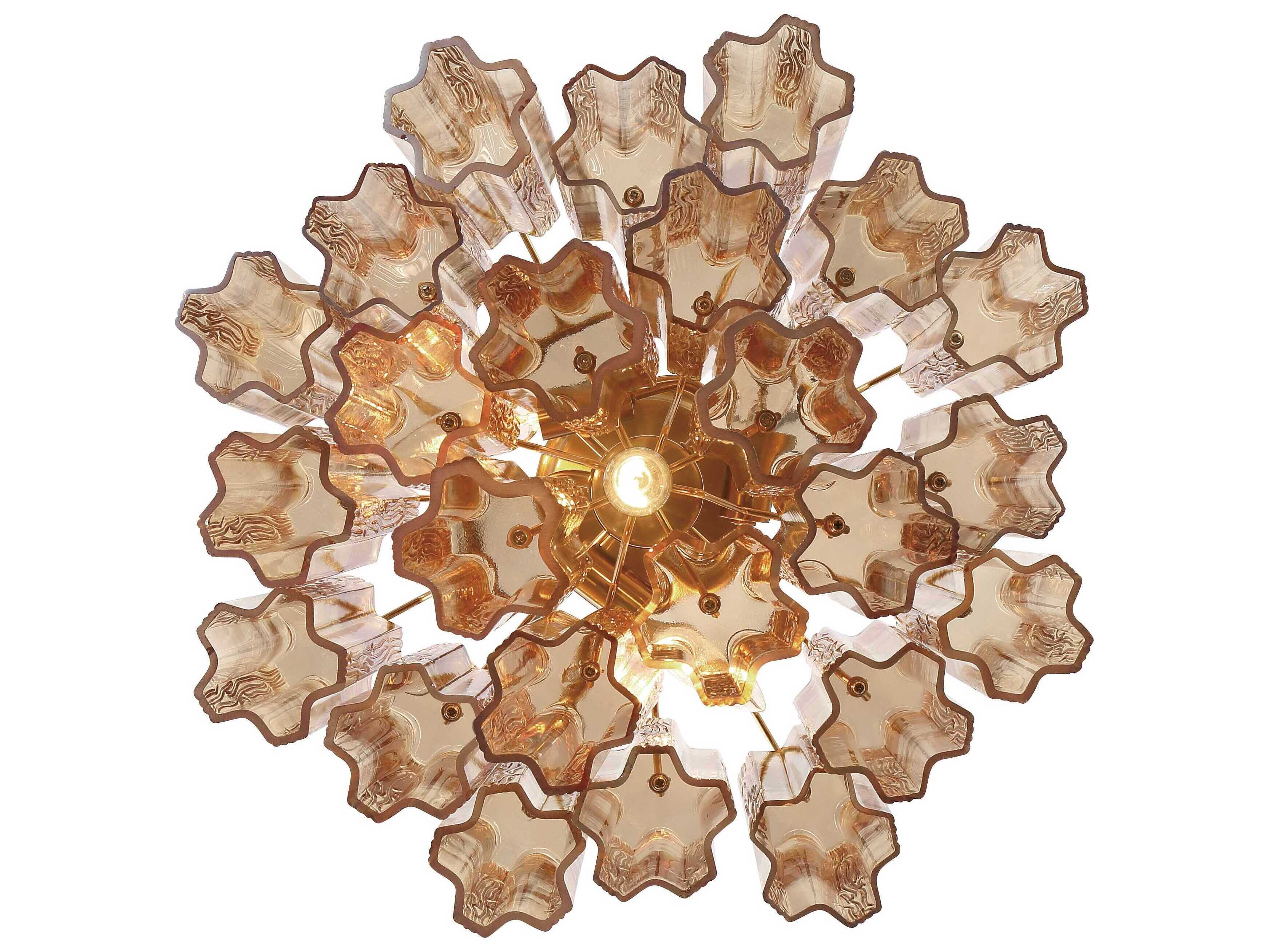 Crystorama Addis 4-Light Aged Brass Geometric Semi Flush Mount