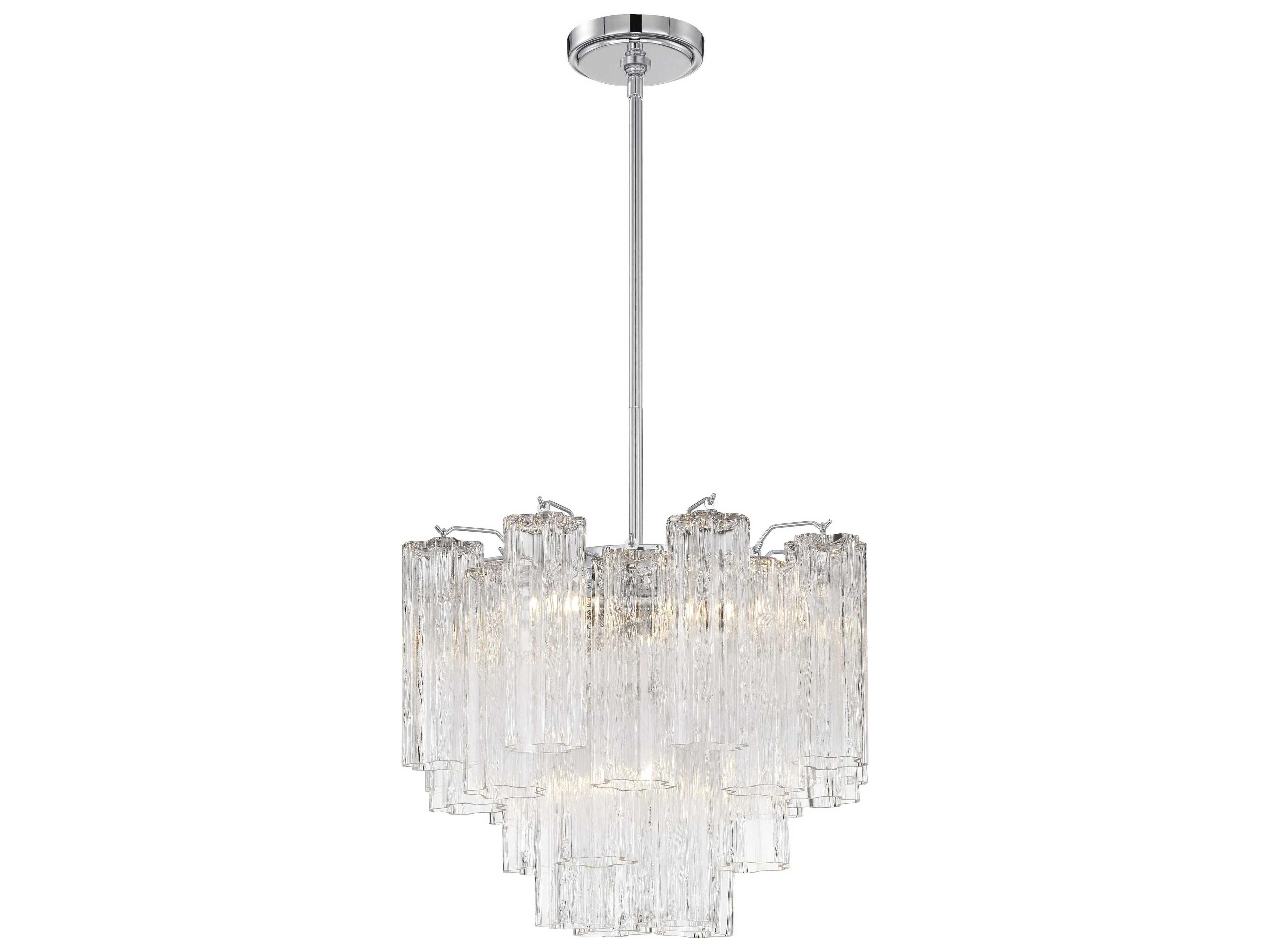 Crystorama Addis 4-Light Polished Chrome Candelabra Geometric Chandelier