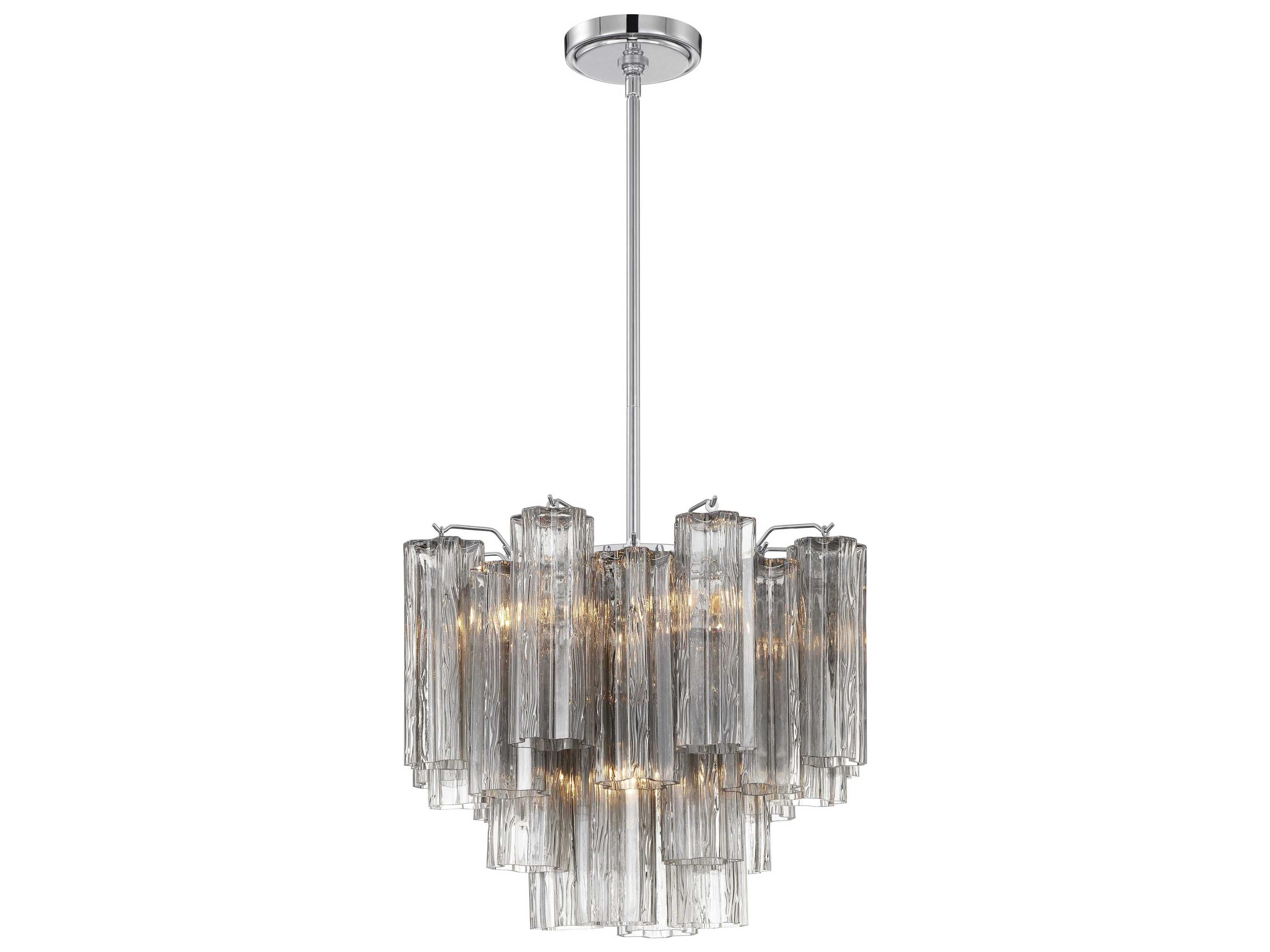 Crystorama Addis 4-Light Polished Chrome Candelabra Geometric Chandelier