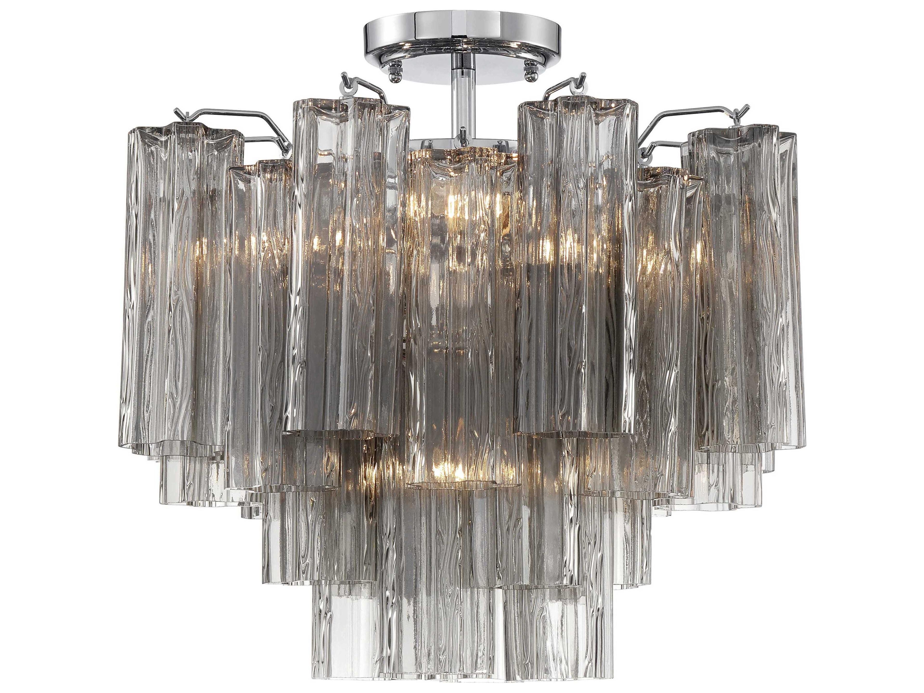 Crystorama Addis 4-Light Polished Chrome Geometric Semi Flush Mount