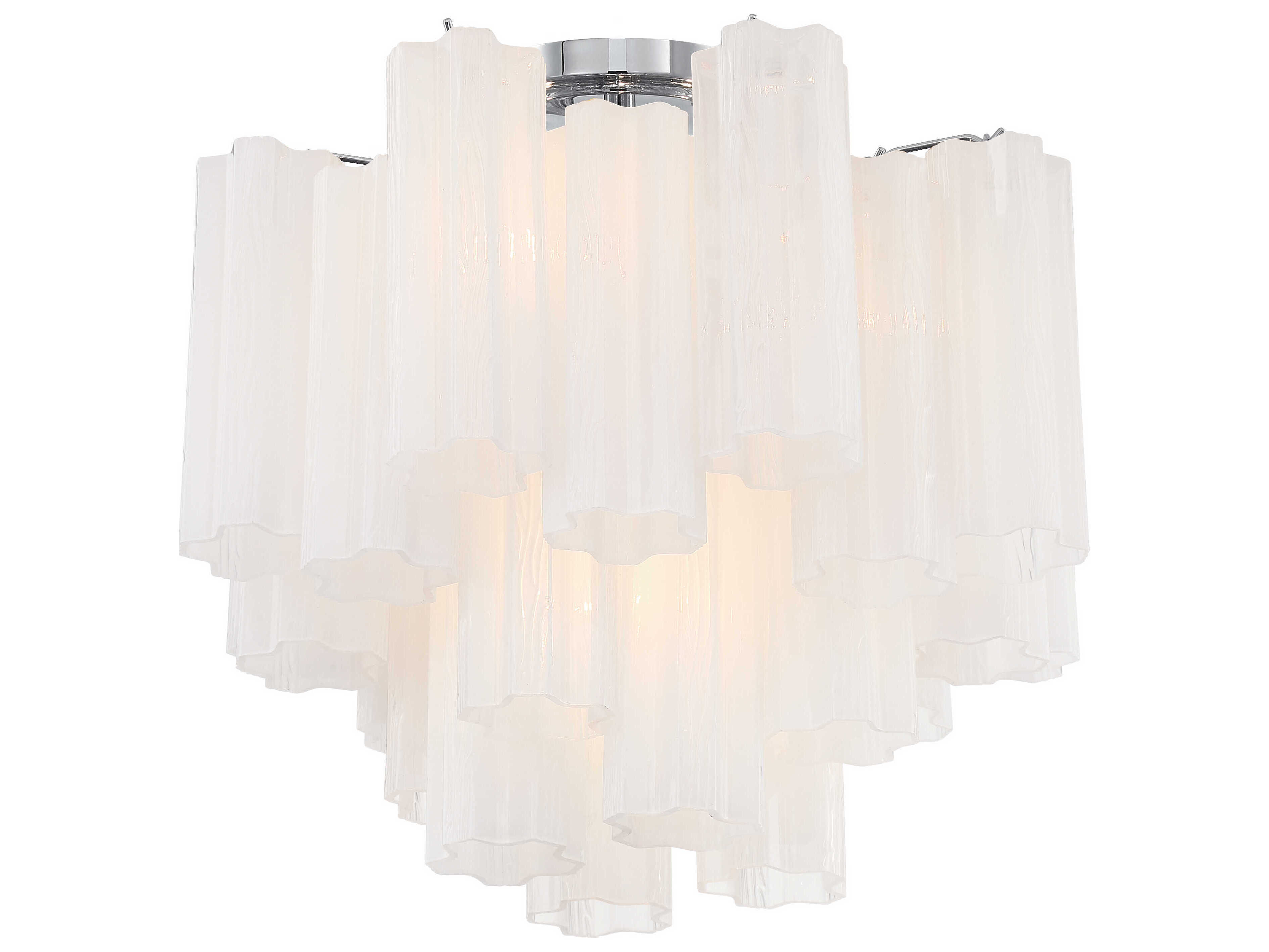 Crystorama Addis 4-Light Polished Chrome Geometric Semi Flush Mount