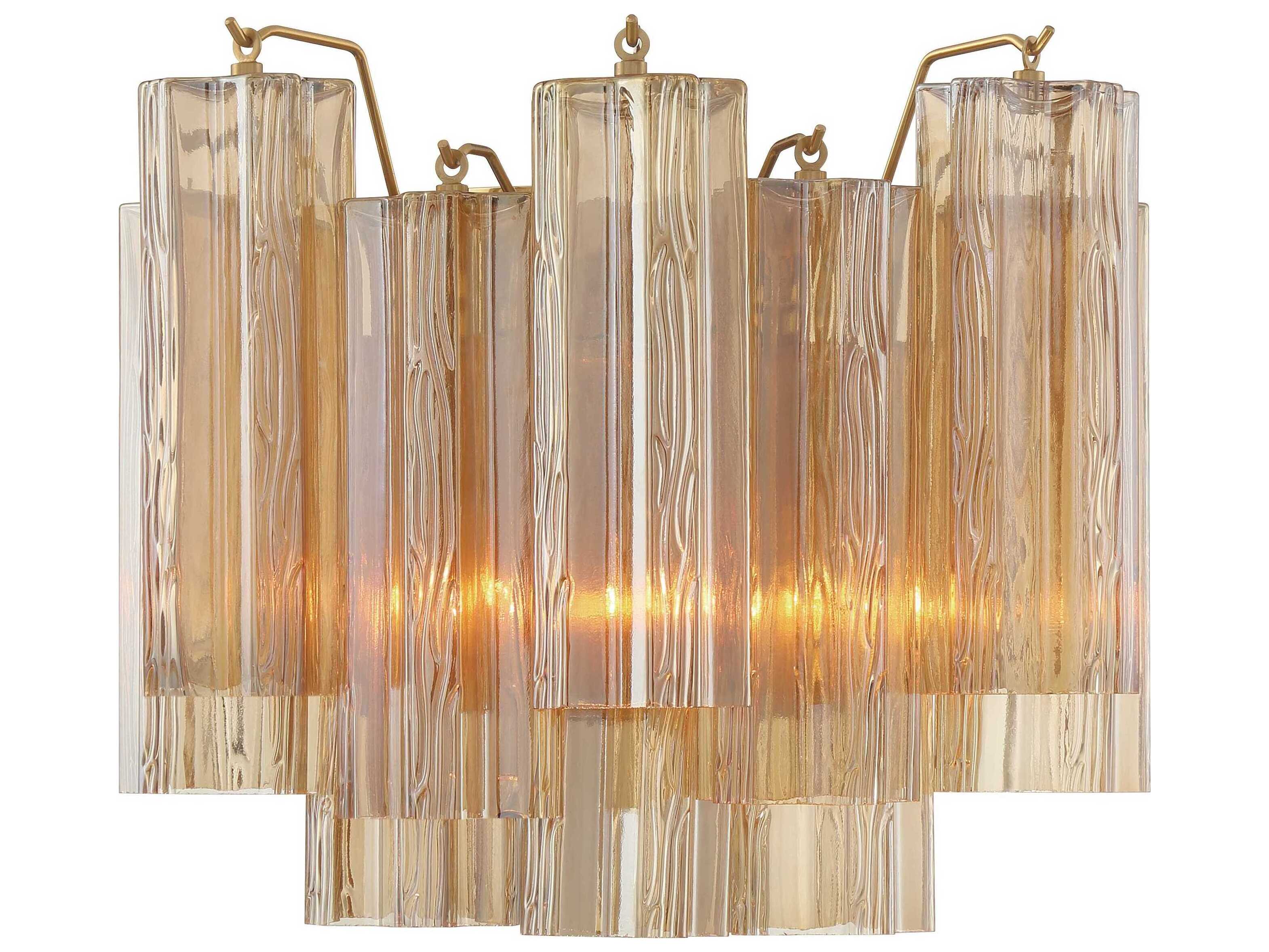 Crystorama Addis 2-Light Aged Brass Wall Sconce