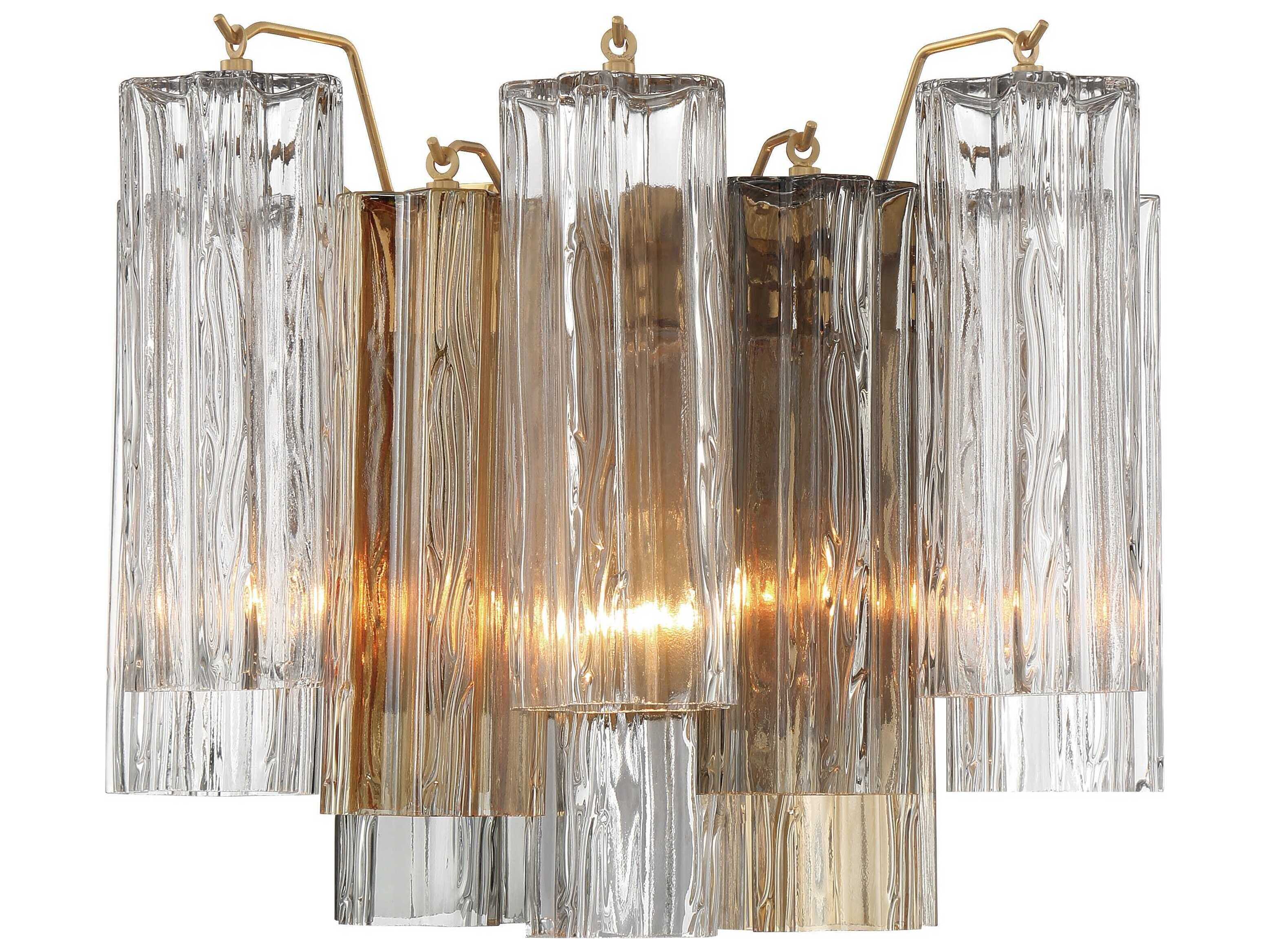 Crystorama Addis 2-Light Aged Brass Wall Sconce