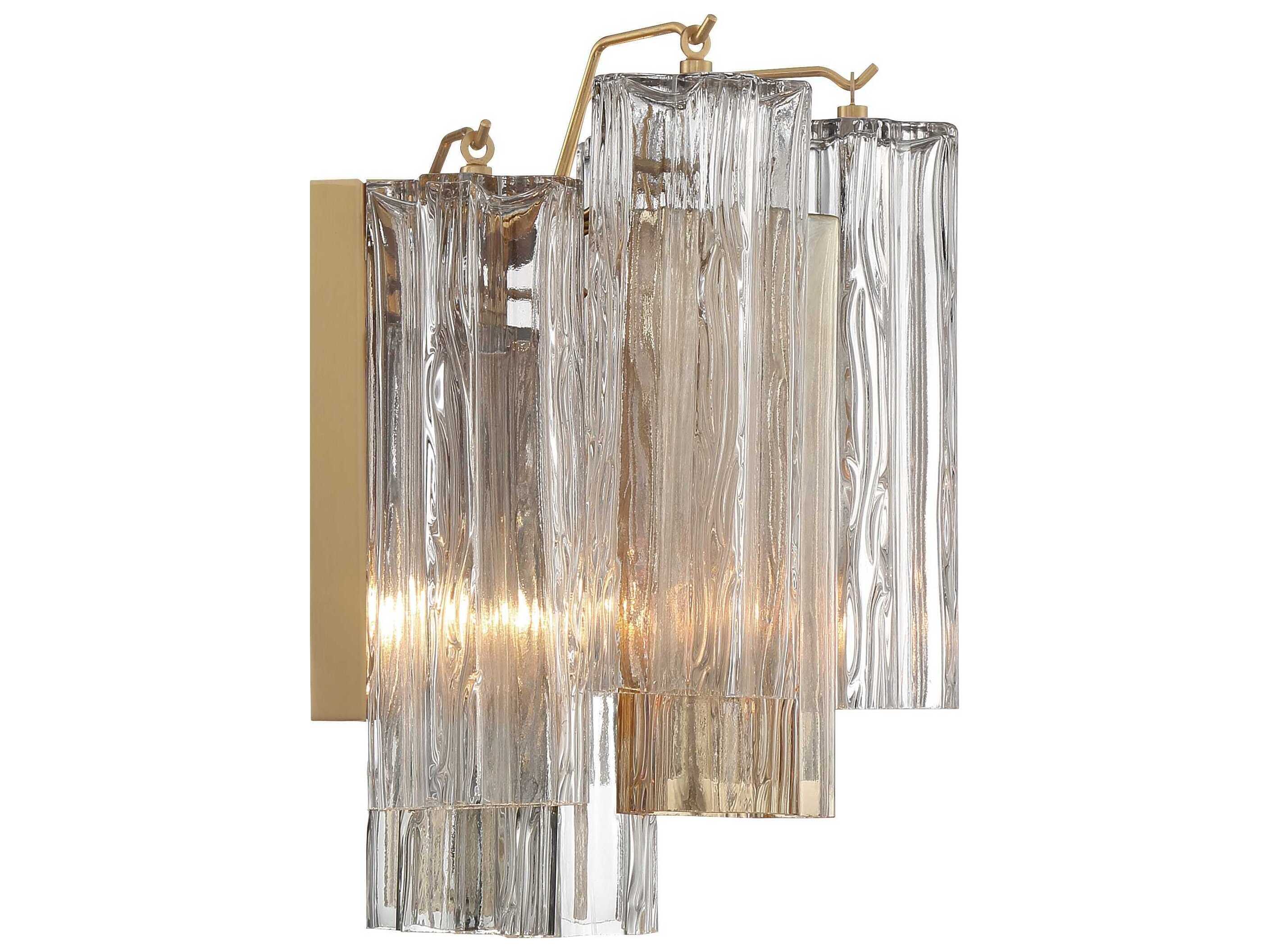 Crystorama Addis 2-Light Aged Brass Wall Sconce