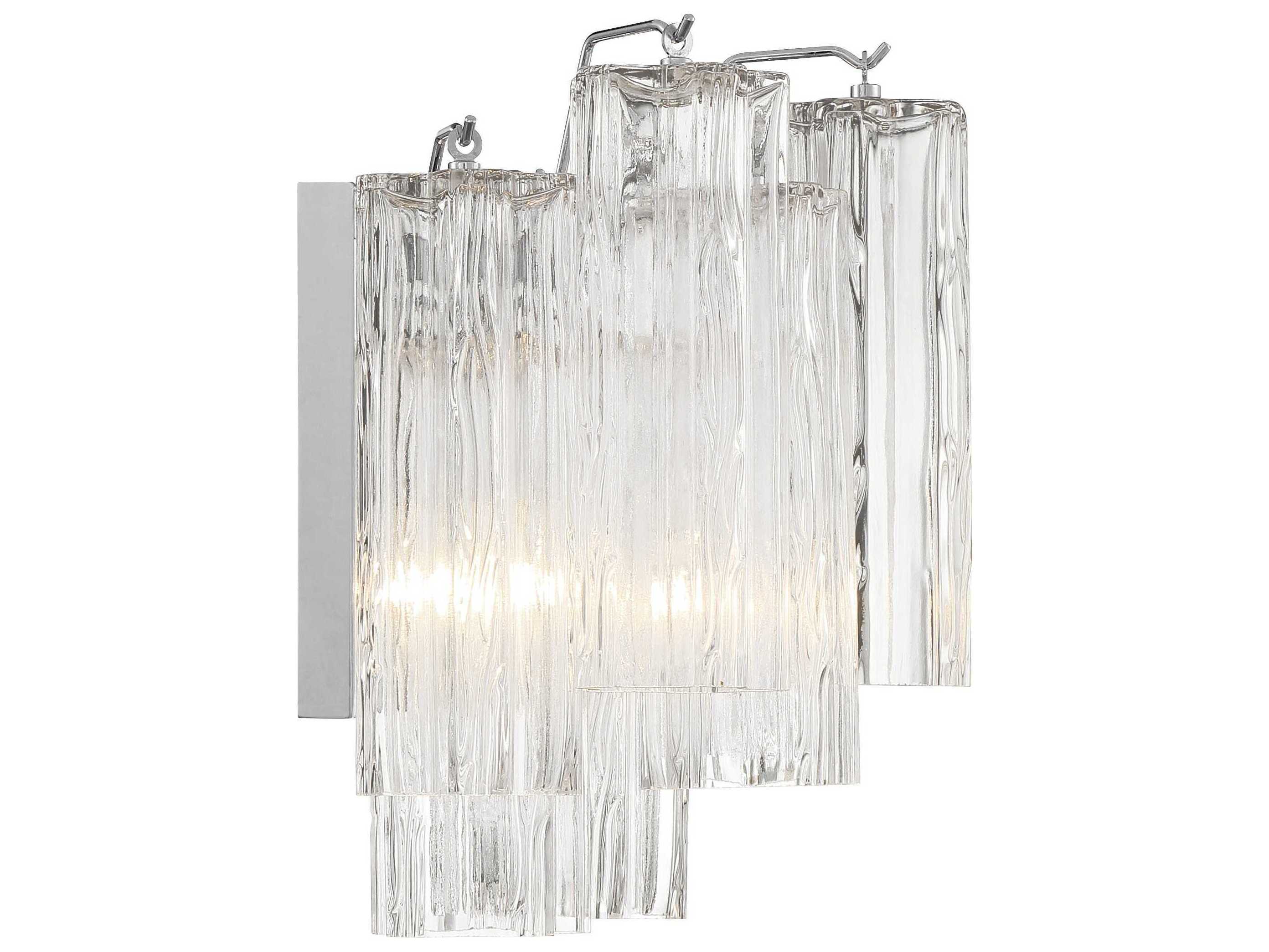 Crystorama Addis 2-Light Polished Chrome Wall Sconce