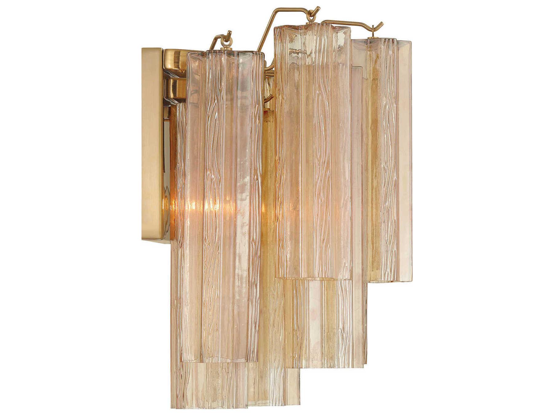 Crystorama Addis 2-Light Aged Brass Wall Sconce