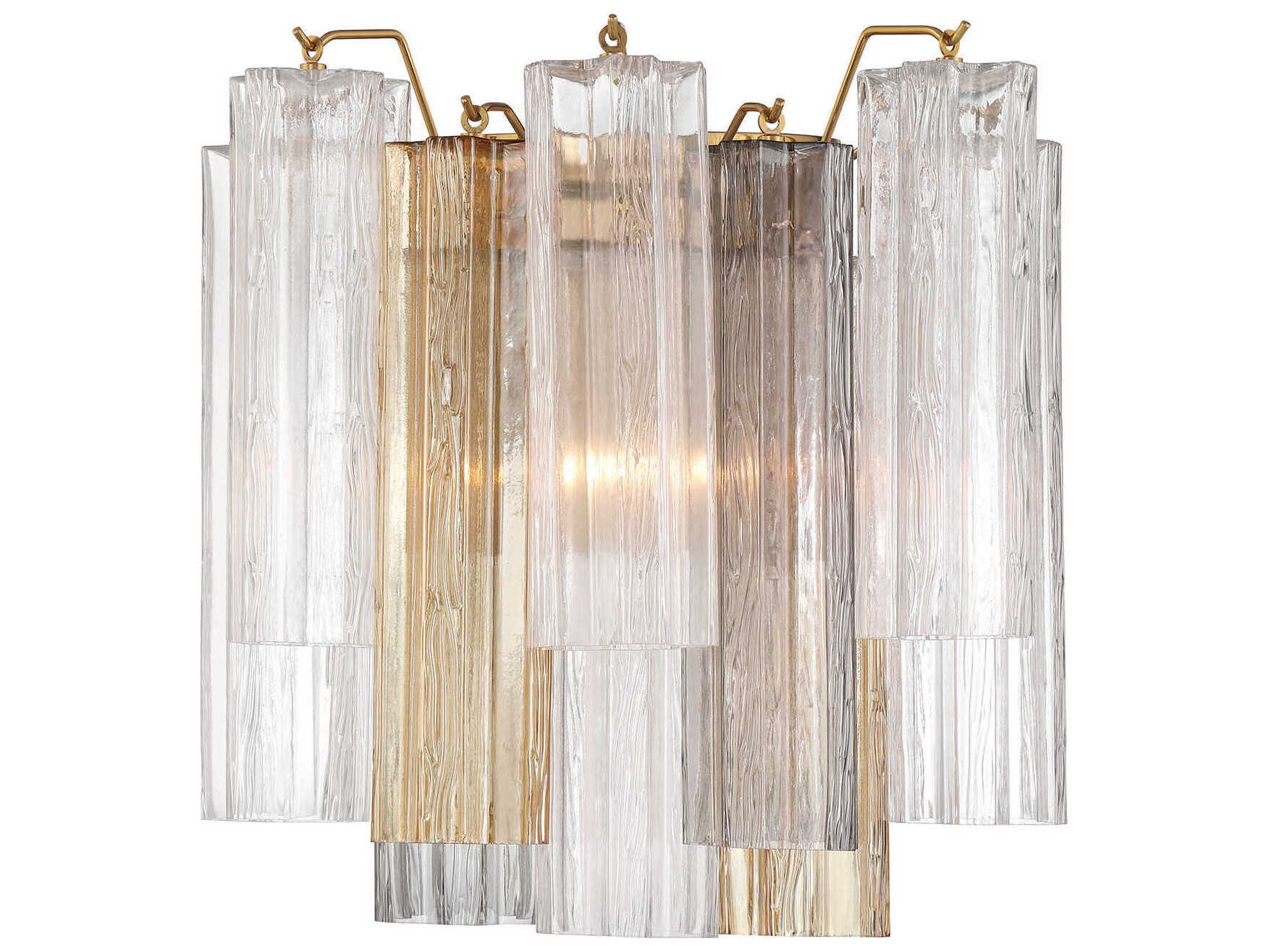 Crystorama Addis 2-Light Aged Brass Wall Sconce