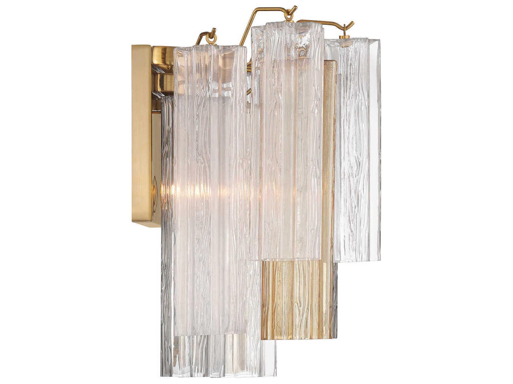 Crystorama Addis 2-Light Aged Brass Wall Sconce