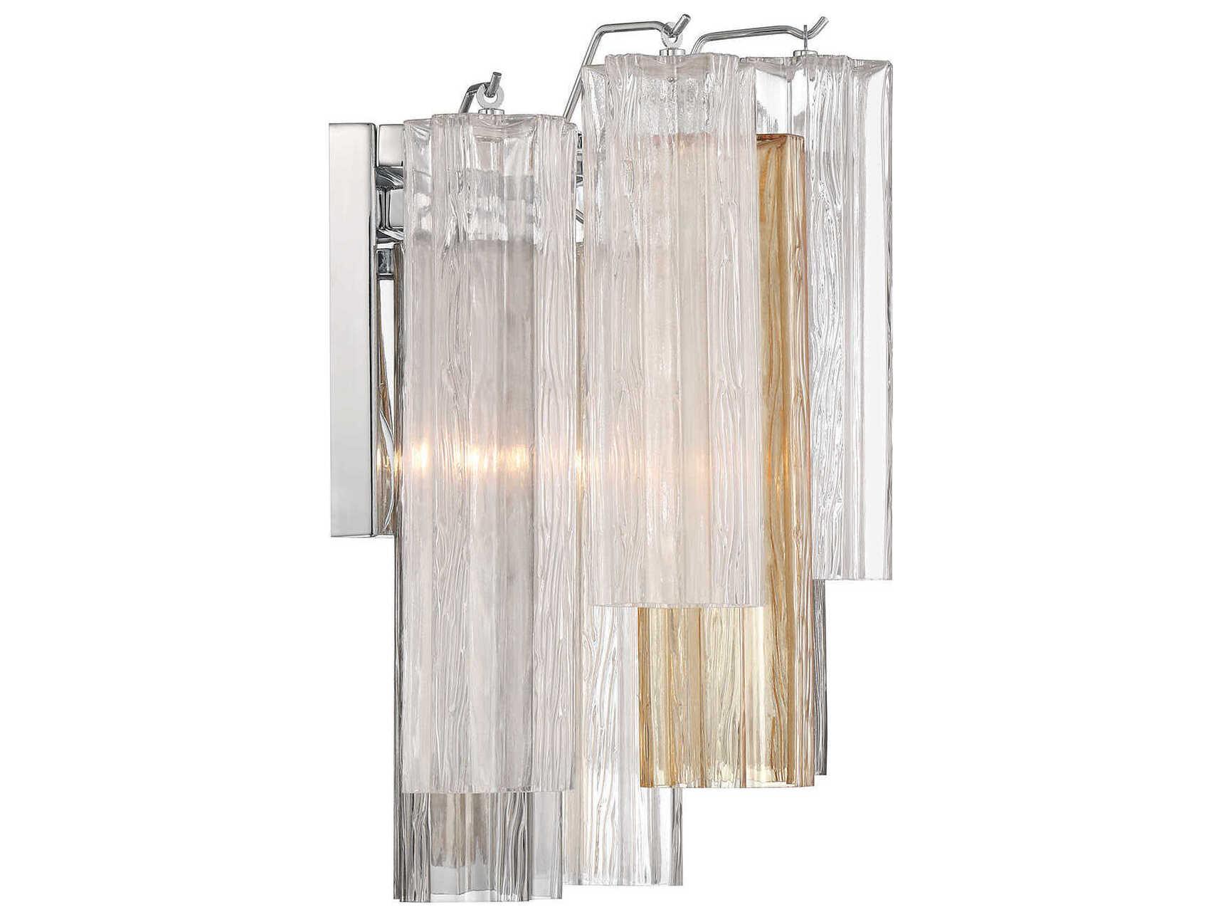 Crystorama Addis 2-Light Polished Chrome Wall Sconce